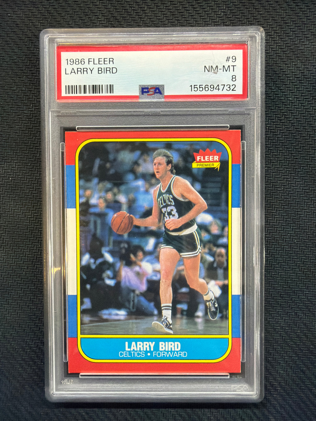 1986 Fleer Larry Bird #9 PSA 8 Celtics 732