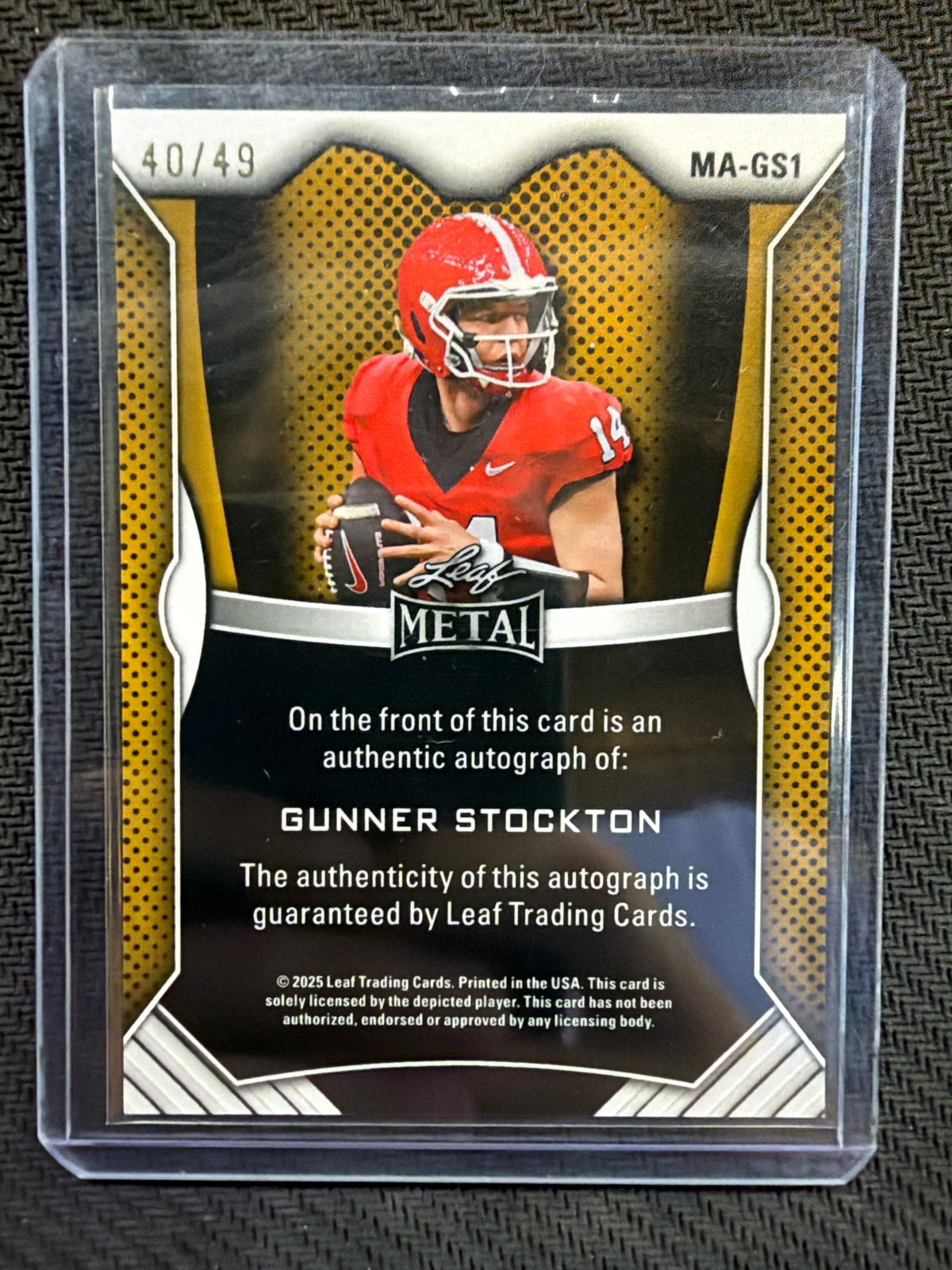 2025 Leaf Metal Gunner Stockton Autograph /49