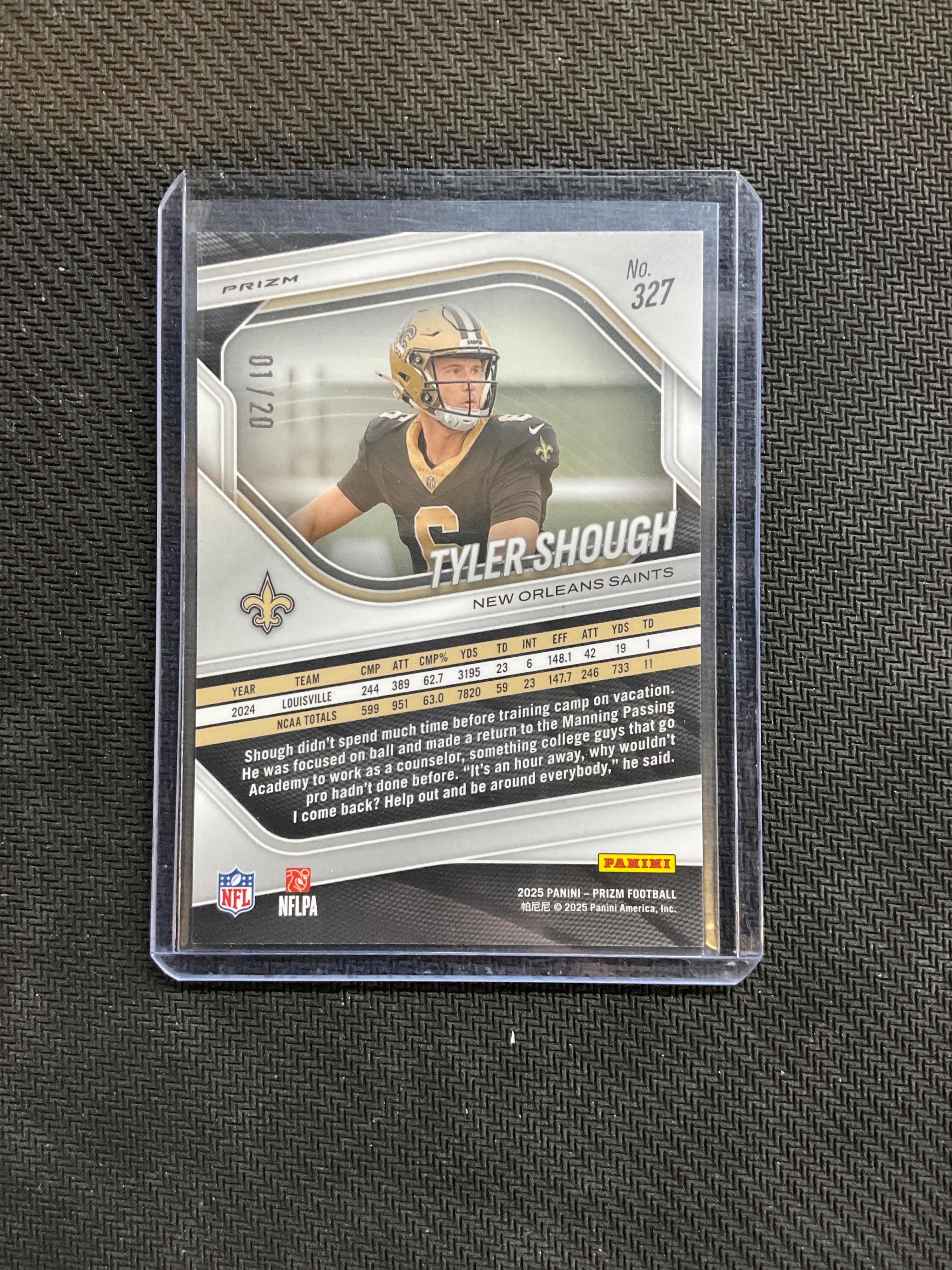 2025 Panini Prizm LOGO Tyler Shough Rookie /20 Saints