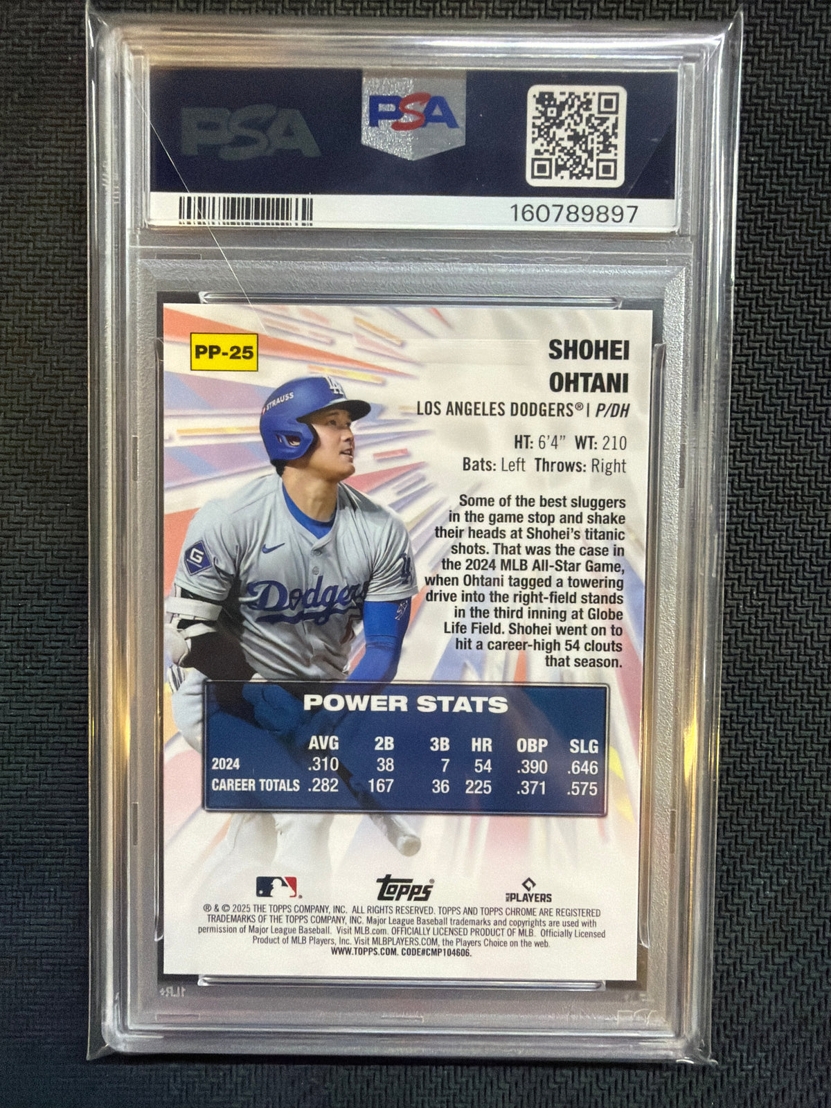 2025 Topps Chrome Shohei Ohtani Power Players Black Refractor /10 PSA 10 Dodgers