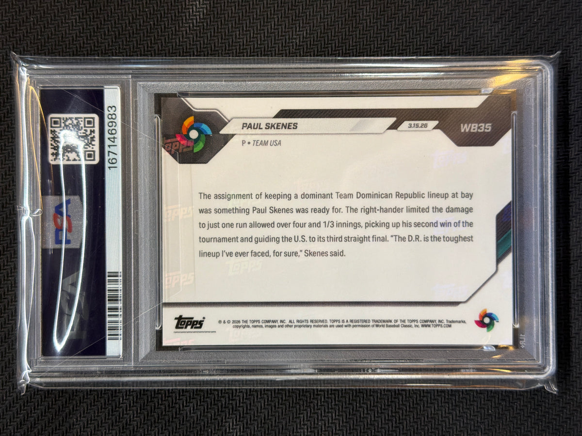 2026 Topps Now WBC Paul Skenes #WB35 3rd Straight Final PSA 10 983