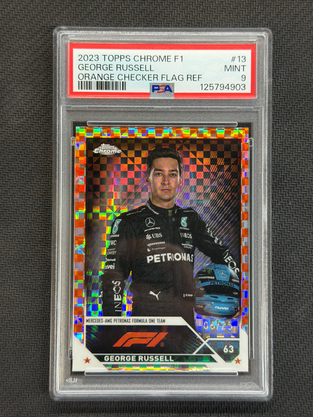 2023 Topps Chrome F1 George Russell Orange Checker /25 PSA 9 903