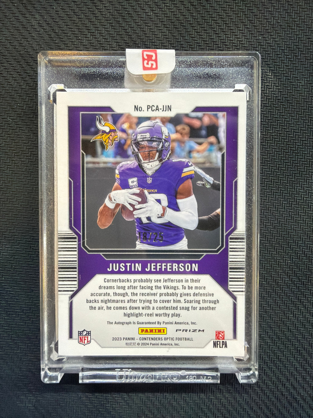 2023 Contenders Optic Justin Jefferson Auto Pandora /25 Vikings