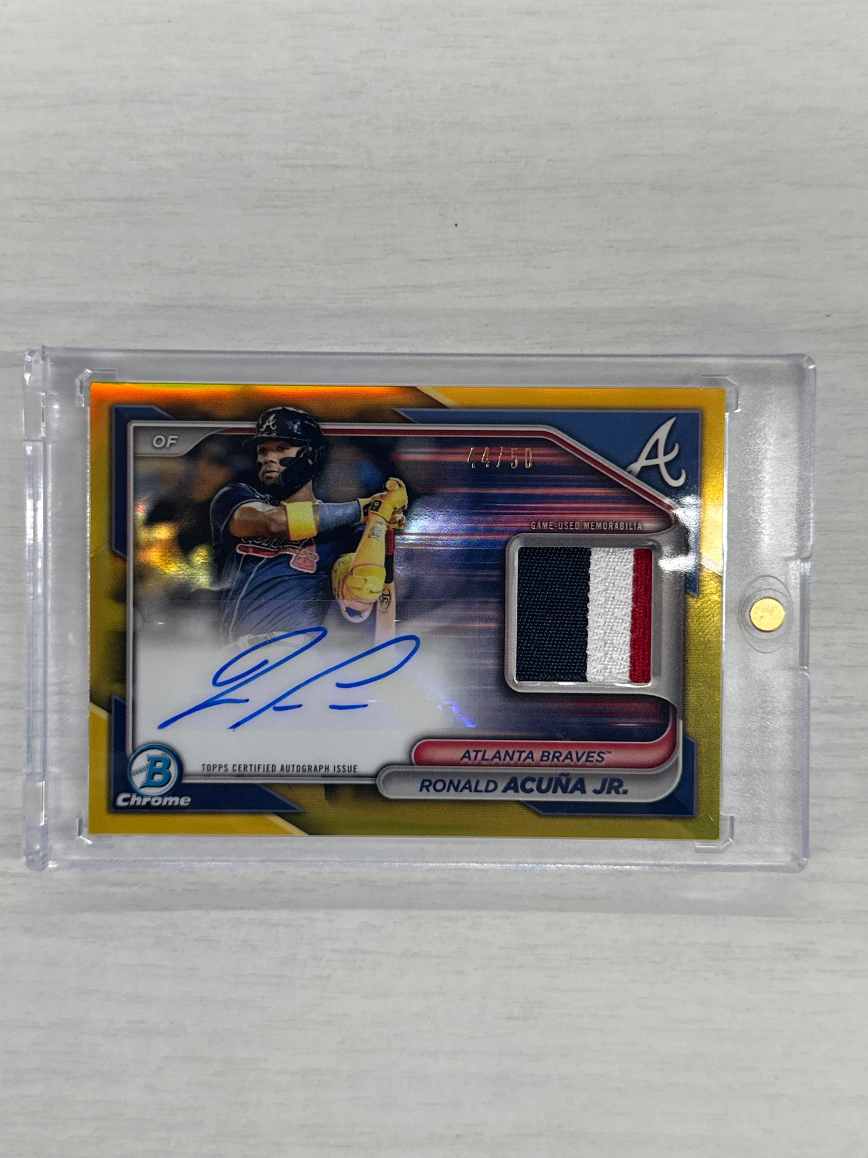 2024 Bowman Chrome Ronald Acuna Jr. Yellow Patch Auto /50