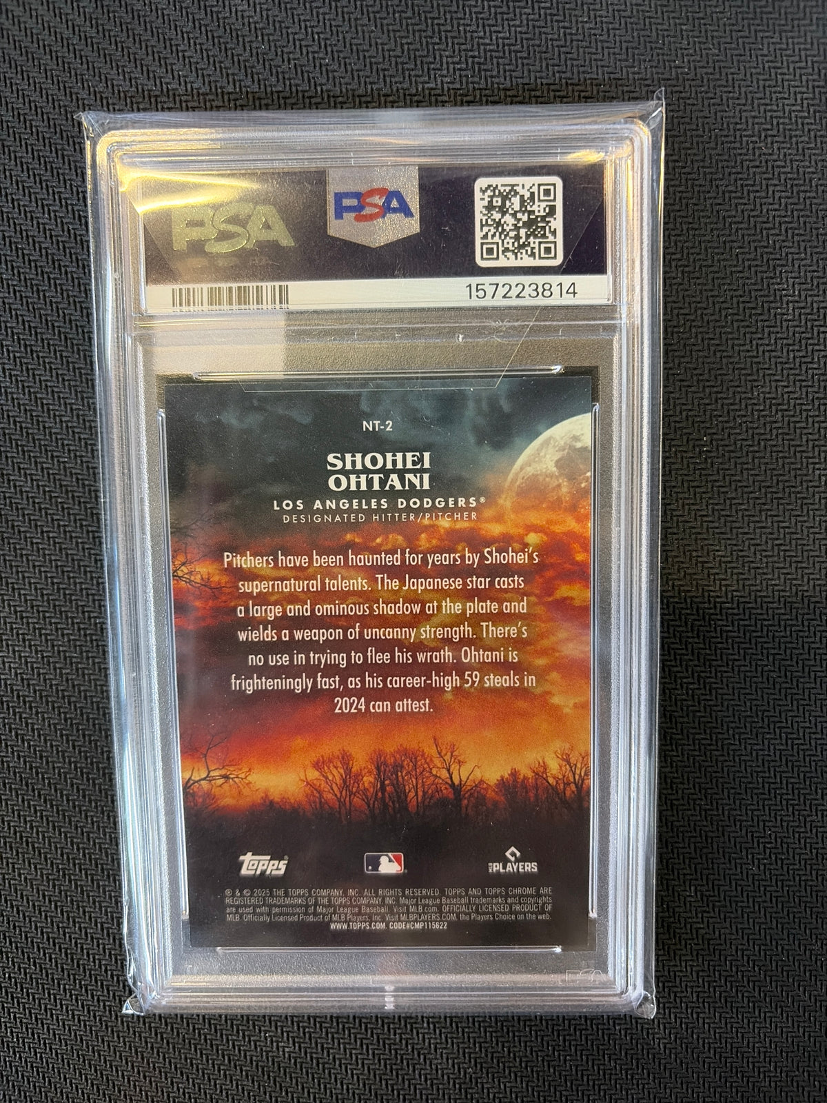 2025 Topps Chrome Update Shohei Ohtani Night Terrors PSA 10 814 Dodgers