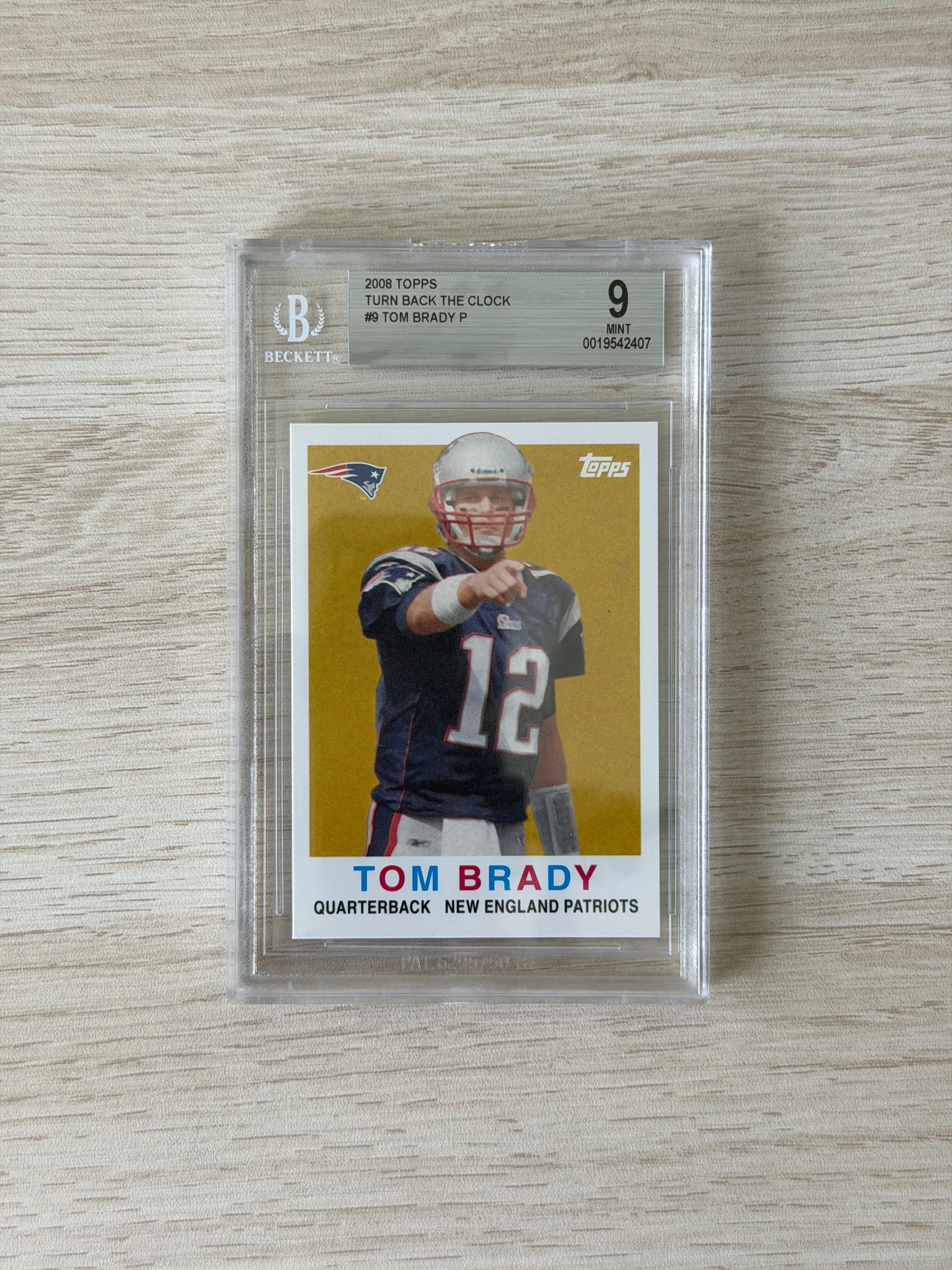 2008 Topps Tom Brady Turn Back The Clock BGS 9 Pats