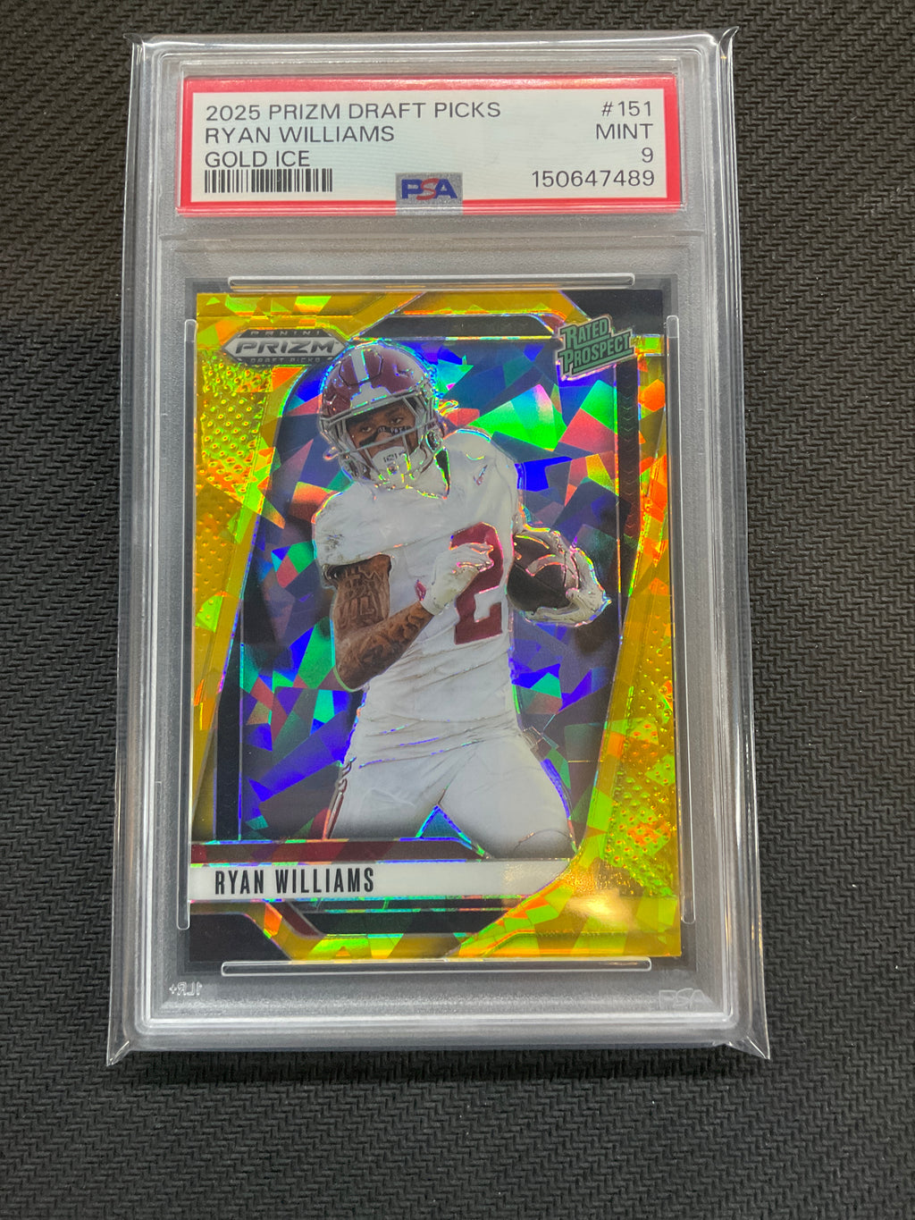 2025 Prizm Draft Picks Ryan Williams Rookie Gold Ice PSA 9 Alabama