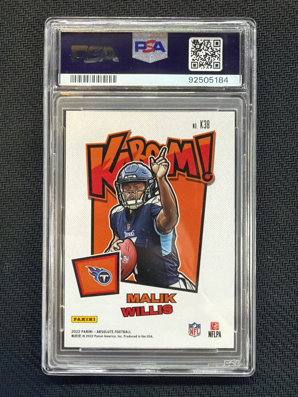 2022 Absolute Malik Willis Rookie Kaboom! vertical #K38 PSA 10 184