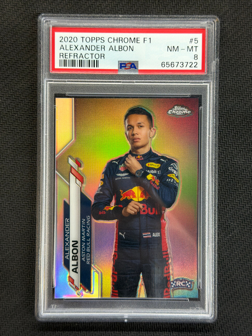 2020 Topps Chrome F1 Alexander Albon Refractor #5 PSA 8 Red Bull 722