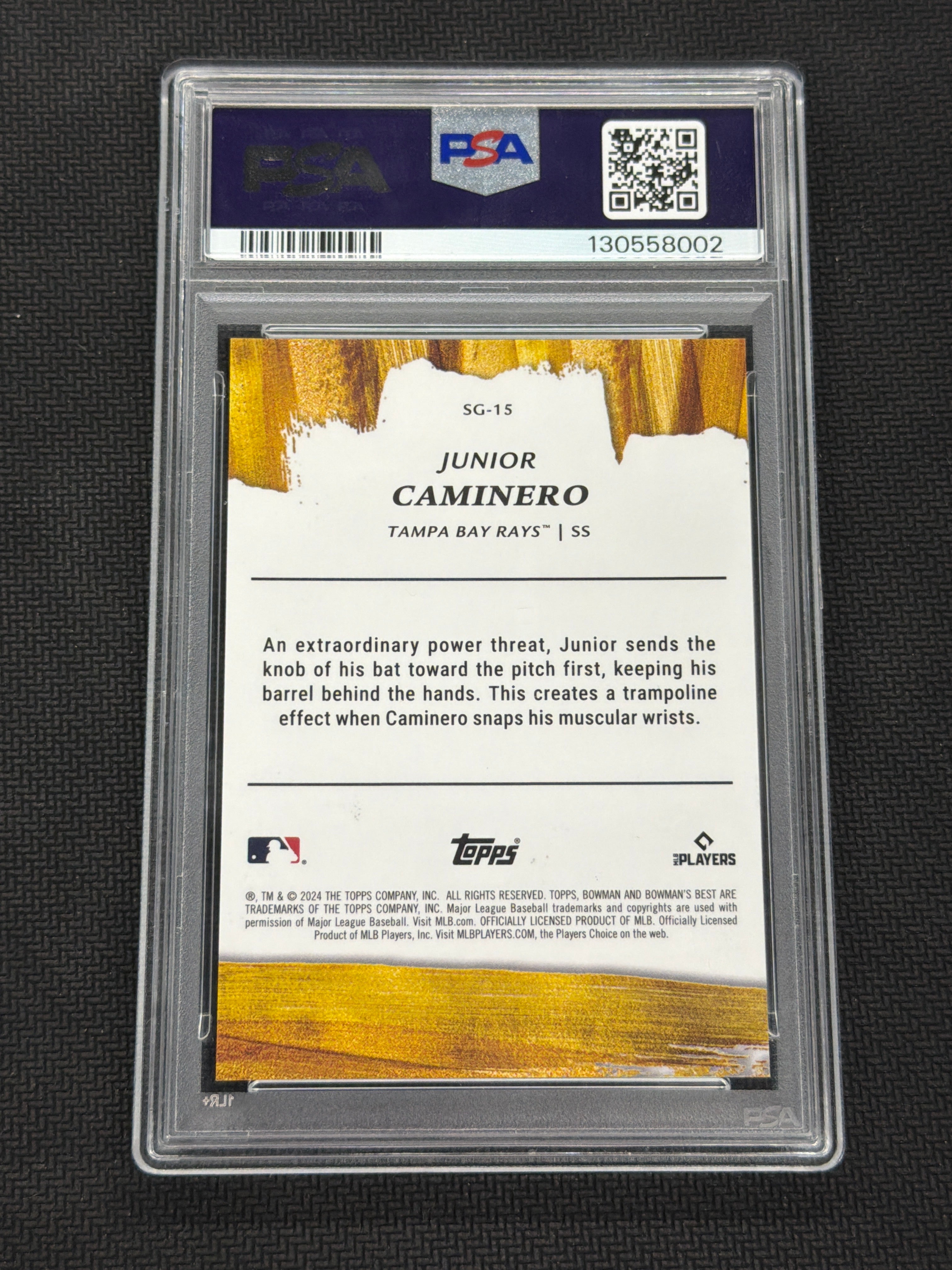2024 Bowman's Best Junior Caminero Strokes Of Gold Rookie PSA 10