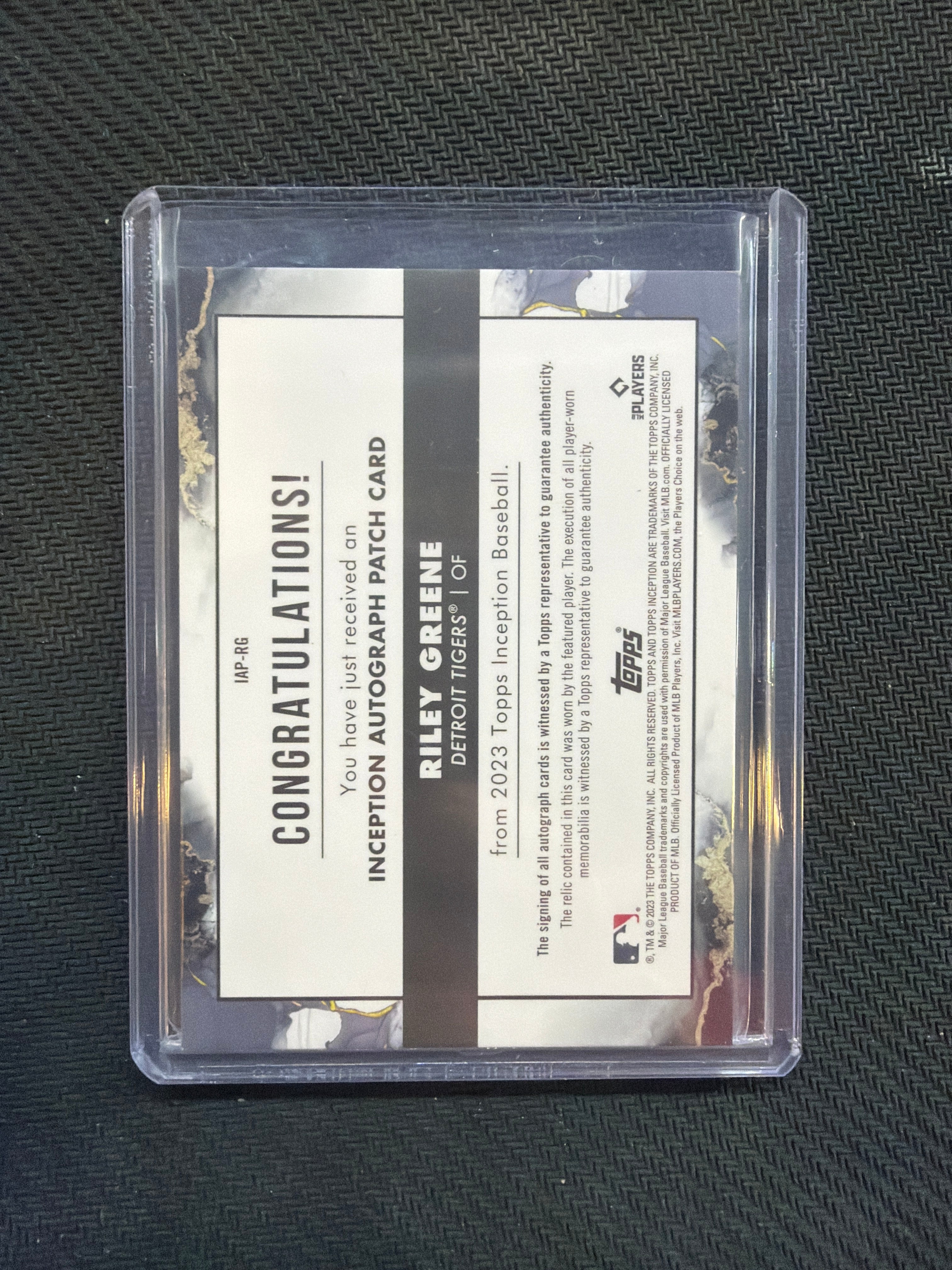 2023 Topps Inception Riley Greene Rookie Patch Auto RPA Green /99 Detriot