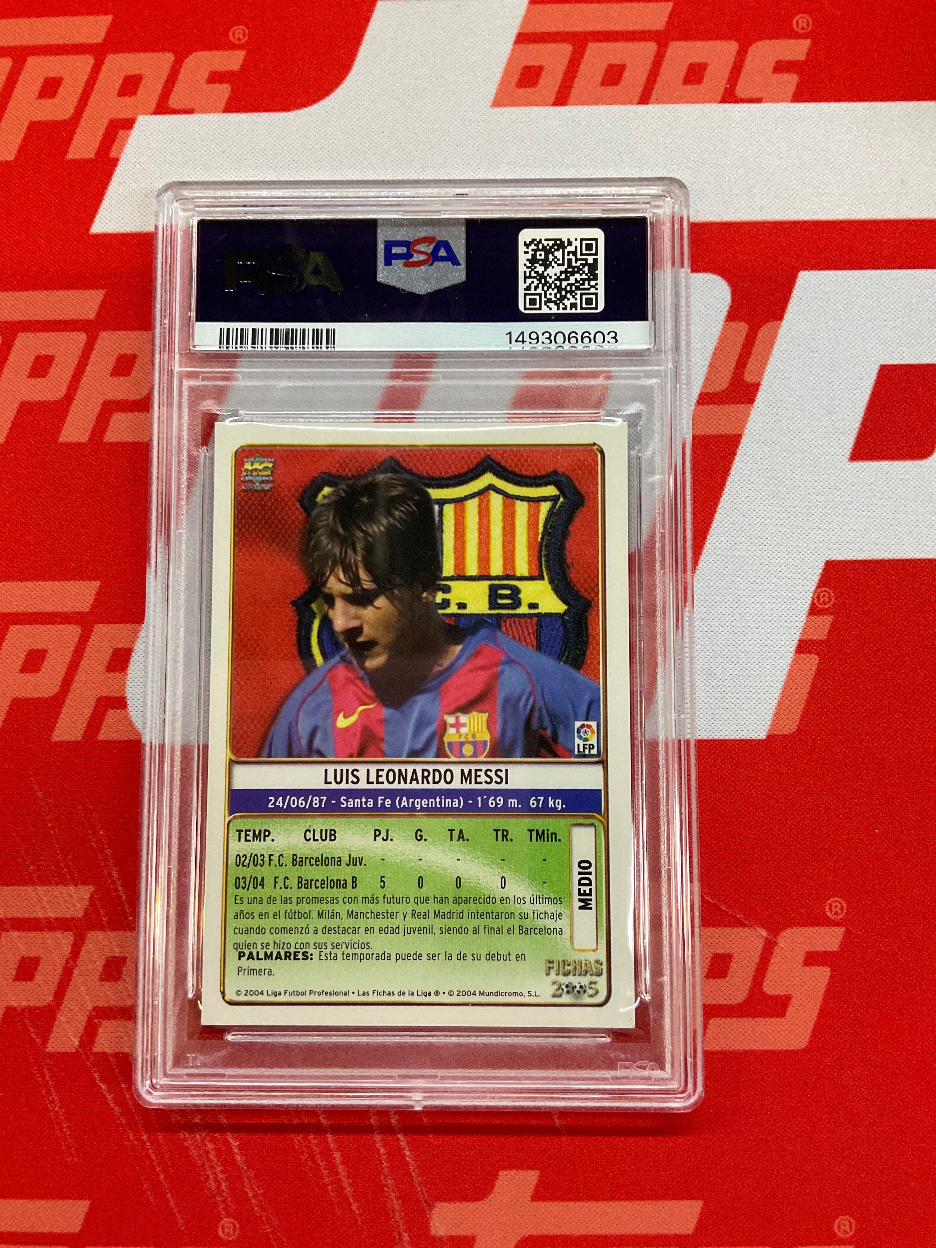 2004 Mundicromo Liga Lionel Messi PSA 6 Barcelona