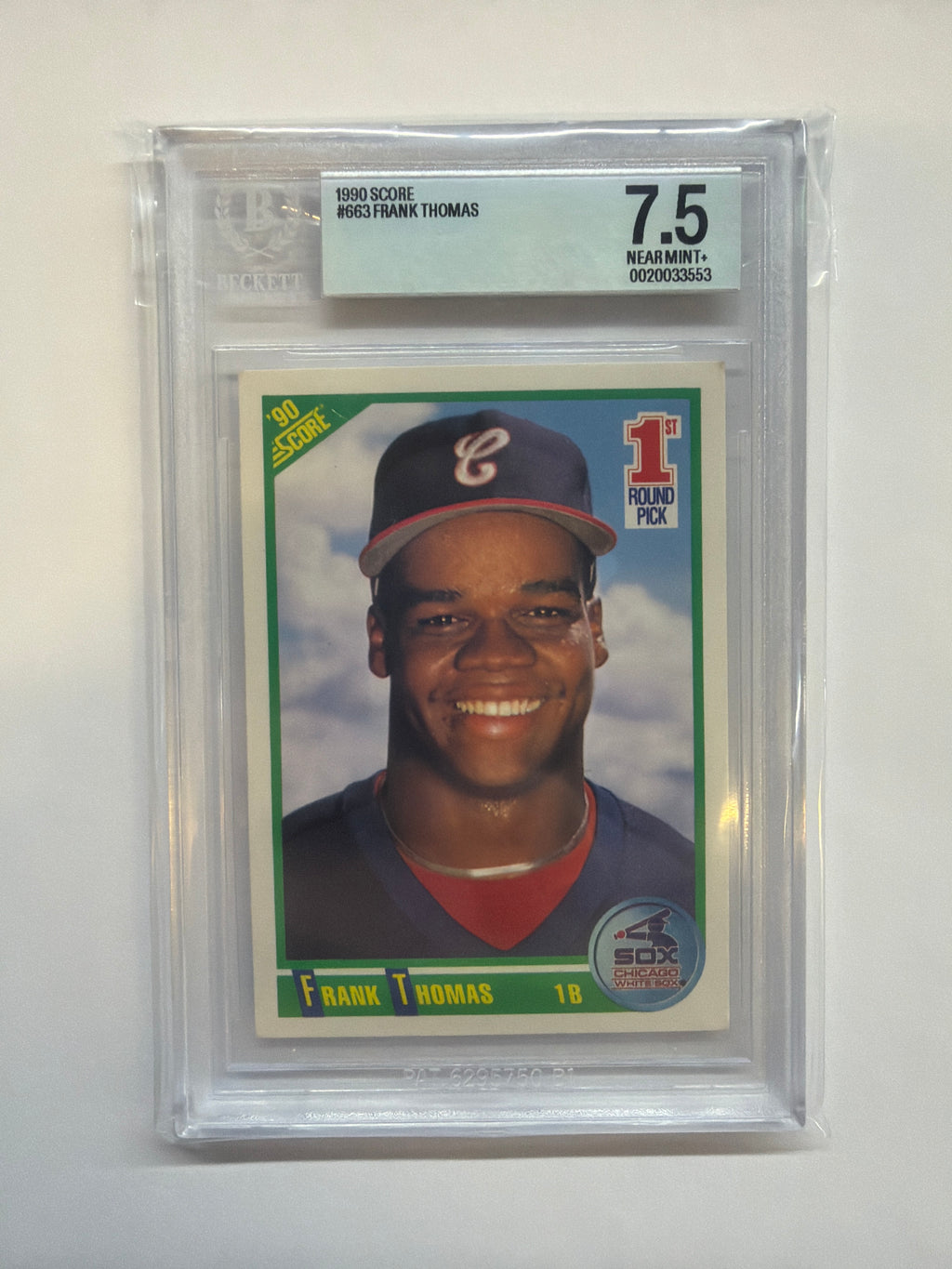 1990 Score #663 Frank Thomas BGS 7.5 Rookie
