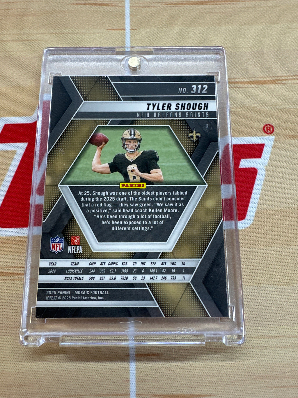 2025 Mosaic Tyler Shough Rookie Saints 312