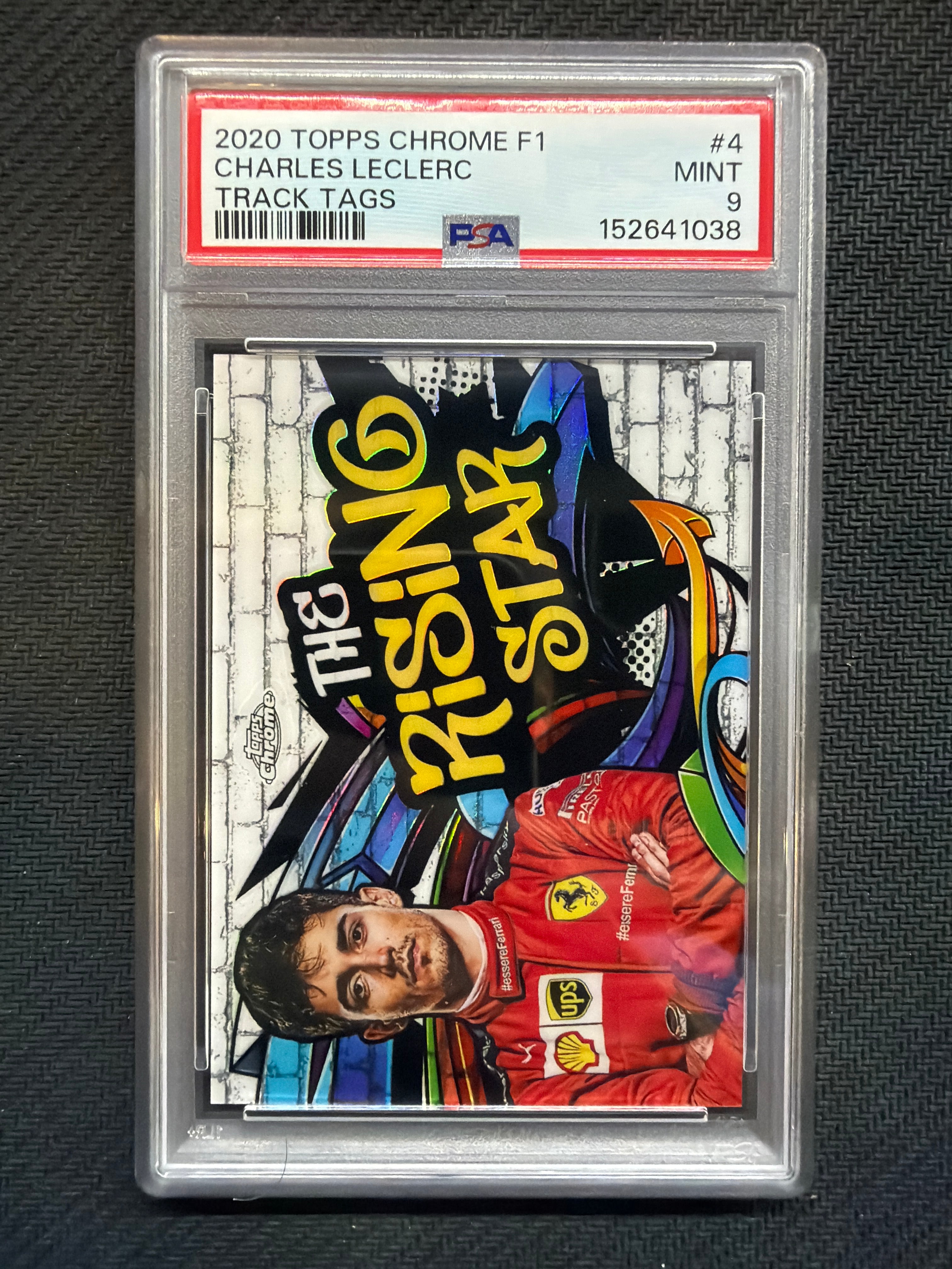 2020 Topps Chrome F1 Charles Leclerc Track Tags #4 PSA 9 Ferrari 038
