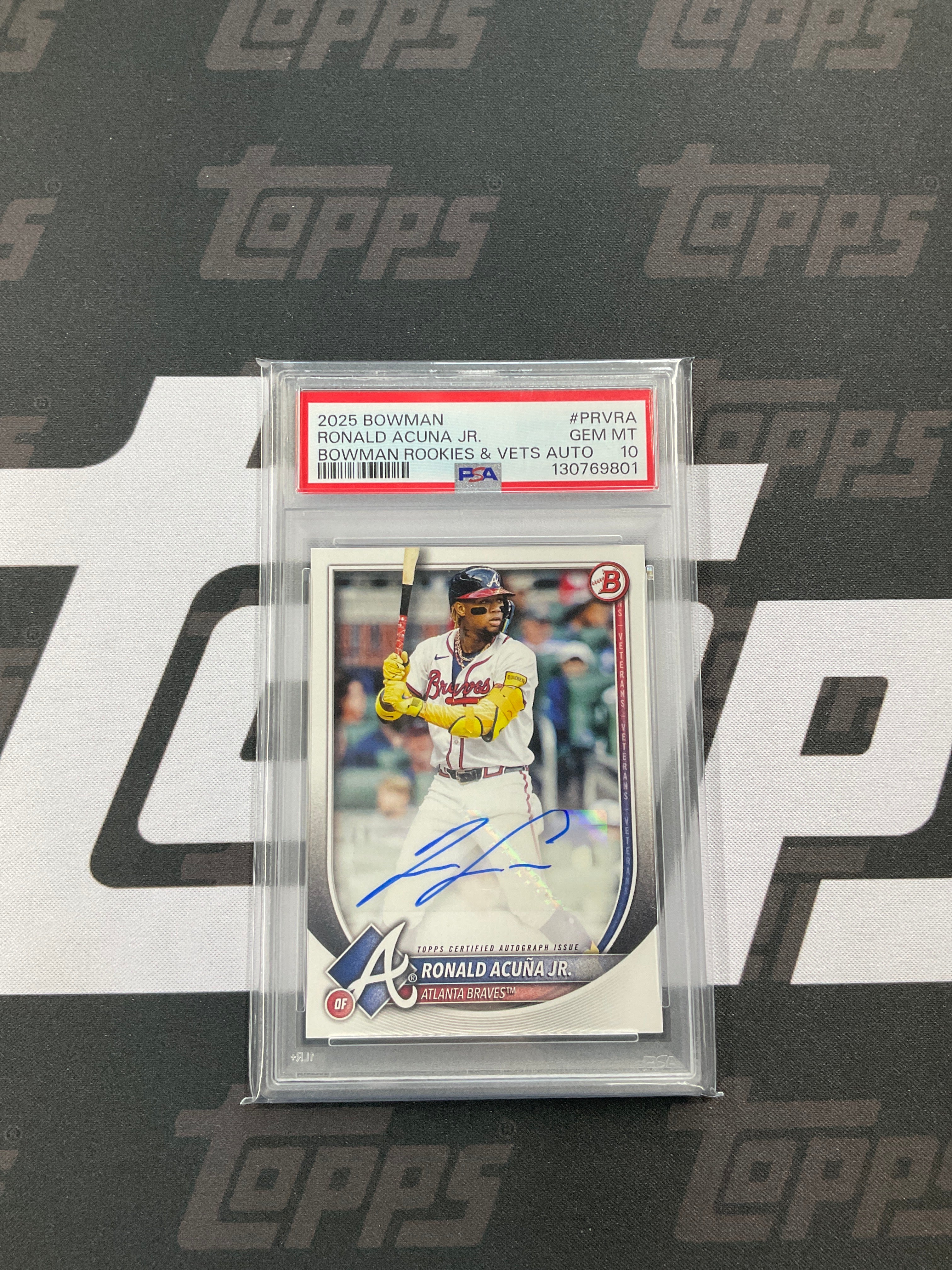 2025 Bowman Ronald Acuna Jr. Auto PSA 10 Braves