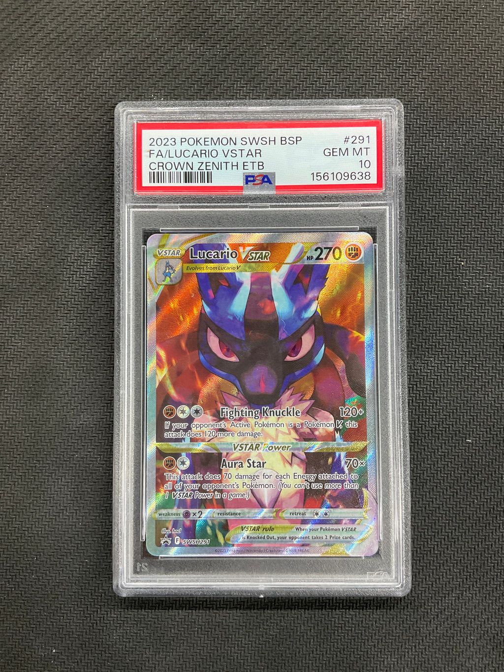 2027 Pokemon Crown Zenith Elite Trainer Promo Lucario VSTAR #291 PSA 10