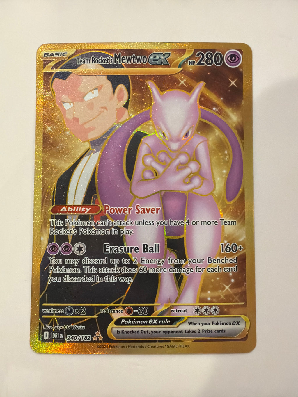 2025 Team Rocket's Mewtwo EX 240 Gold