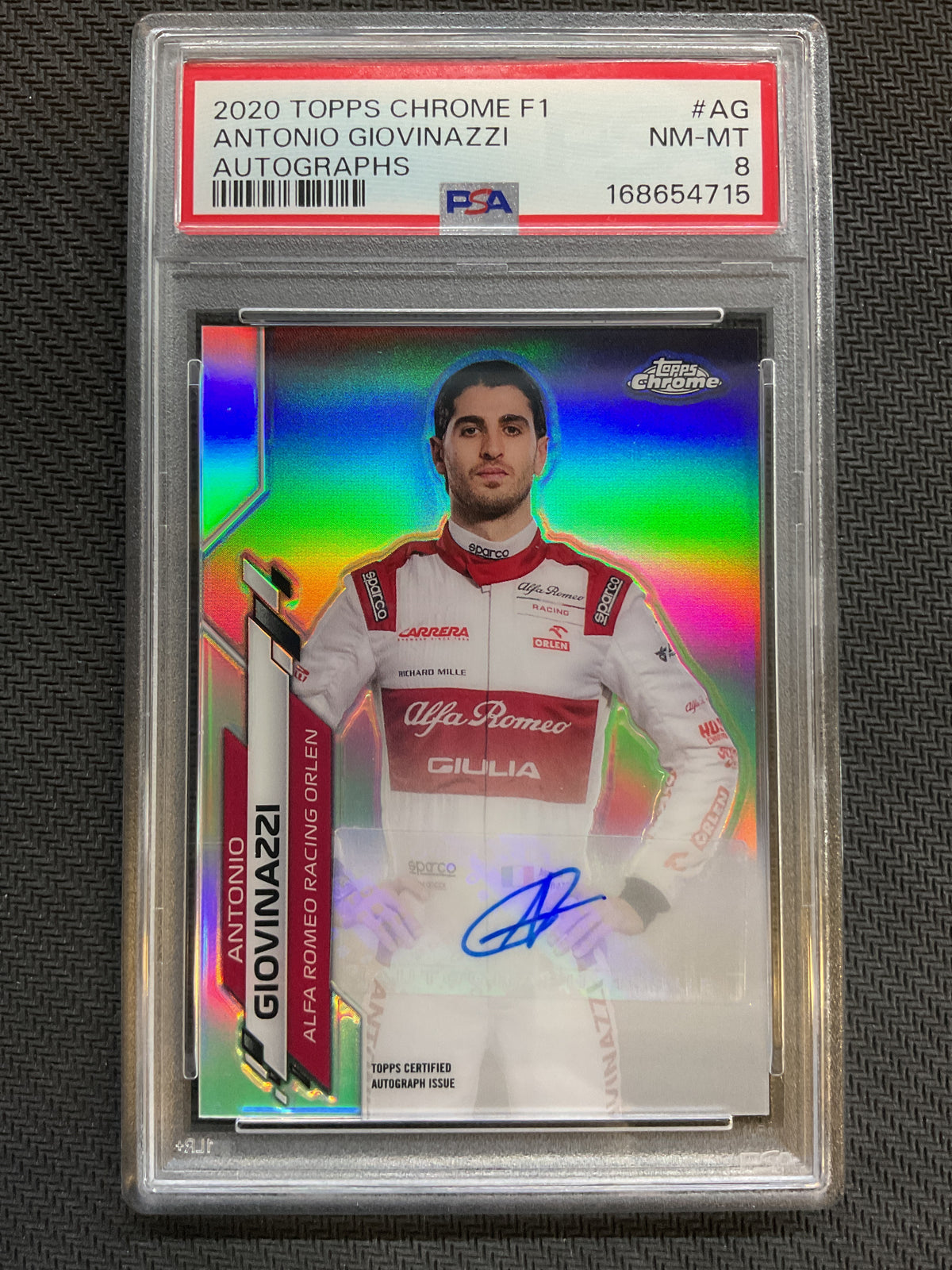 2020 Topps Chrome Formula 1 #AG Antonioi Giovinazzi Autograph SP/86 PSA 8