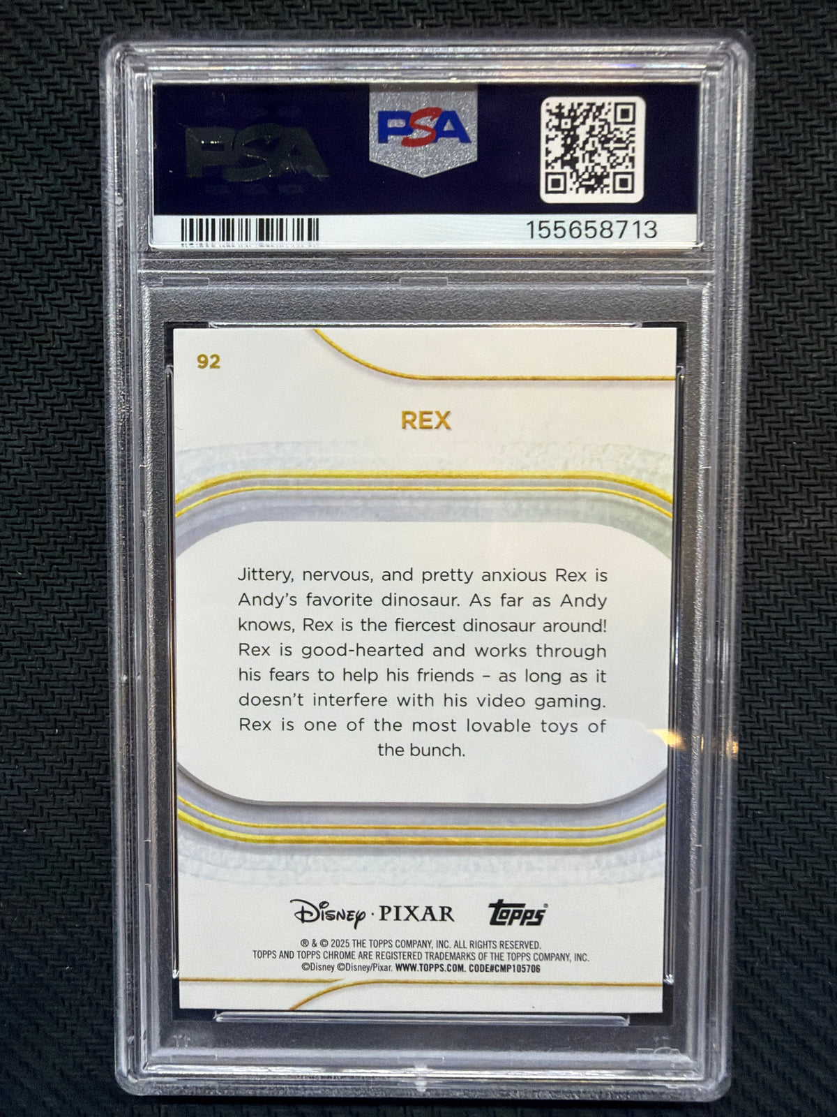 2025 Topps Chrome Disney Rex #92 PSA 10 713