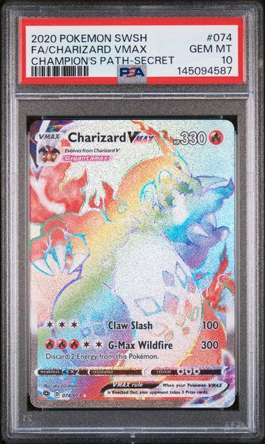 2020 Pokemon Champion's Path Charizard Vmax 074 PSA 10 587