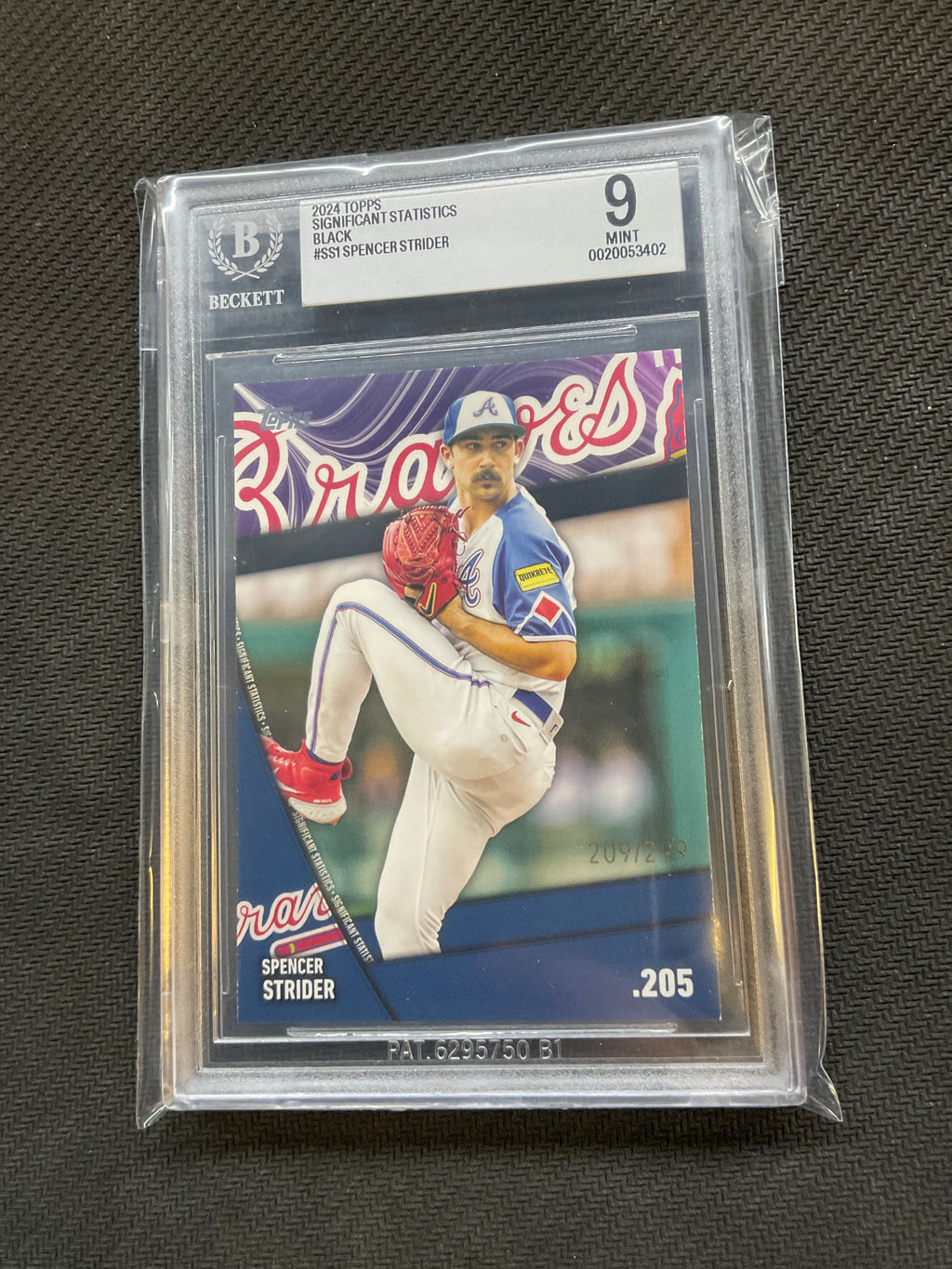 2024 Topps Significant Statistics Spencer Strider Black /299 BGS 9 Braves