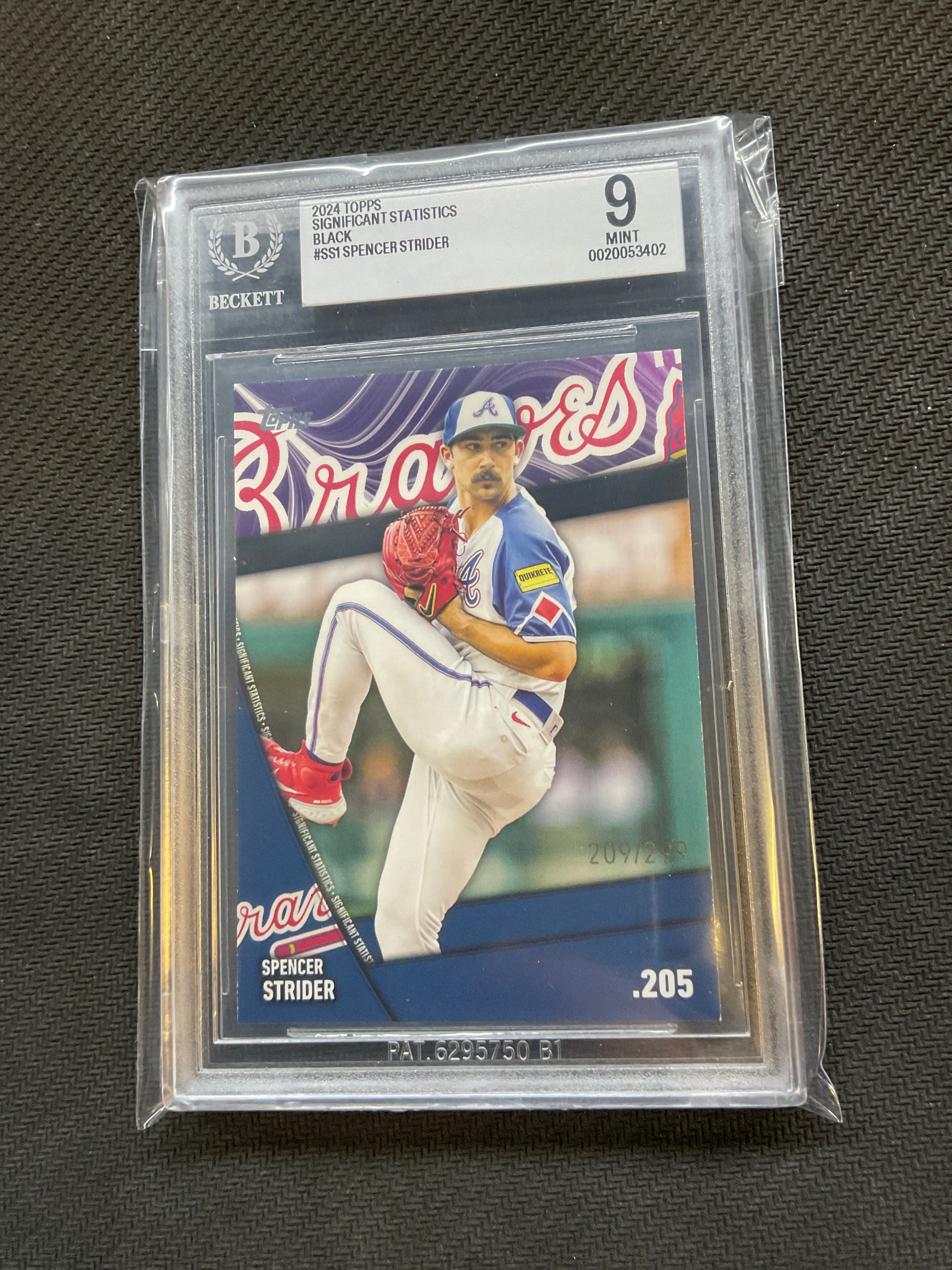 2024 Topps Significant Statistics Spencer Strider Black /299 BGS 9 Braves