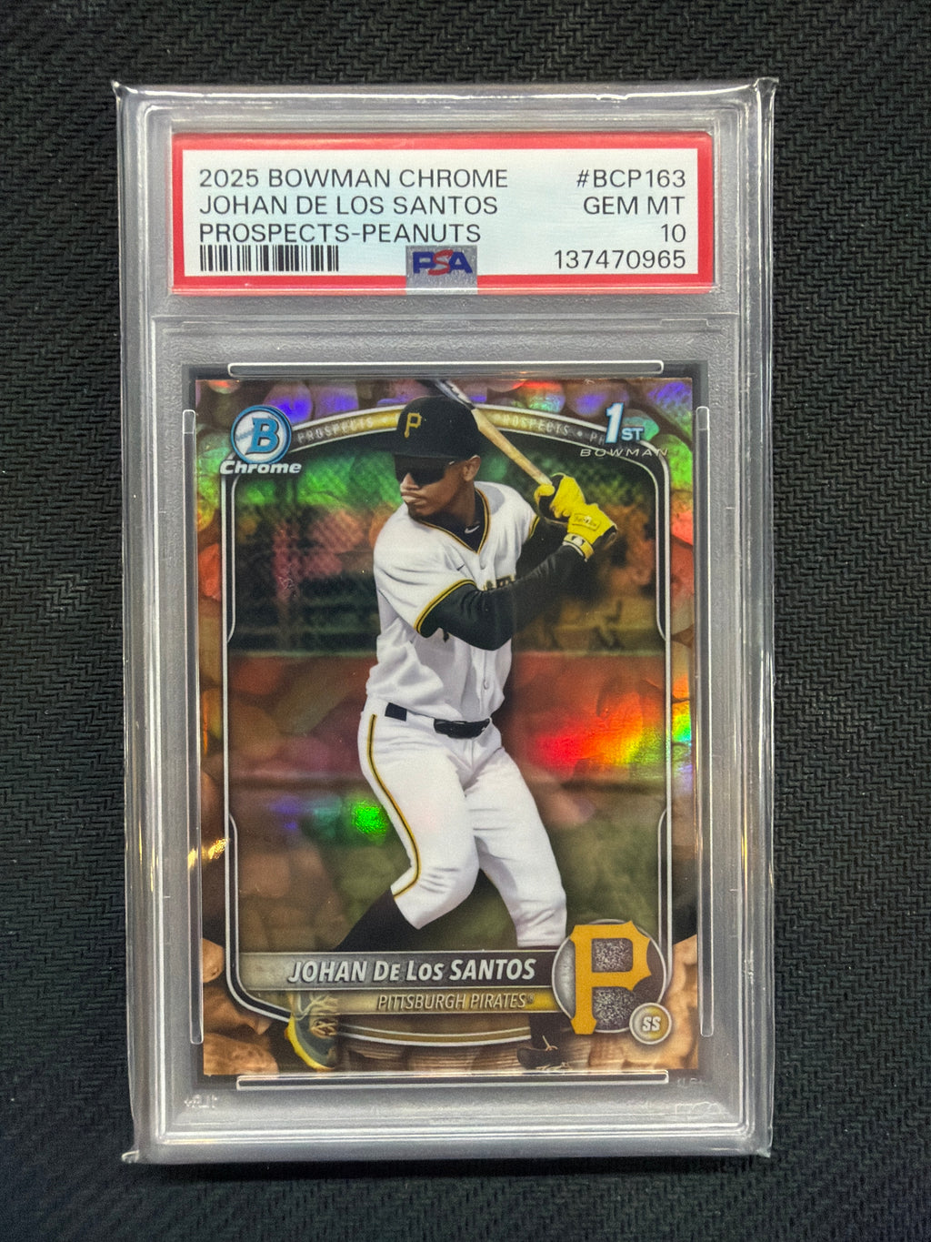 2025 Bowman Chrome Johan De Los Santos Peanuts PSA 10