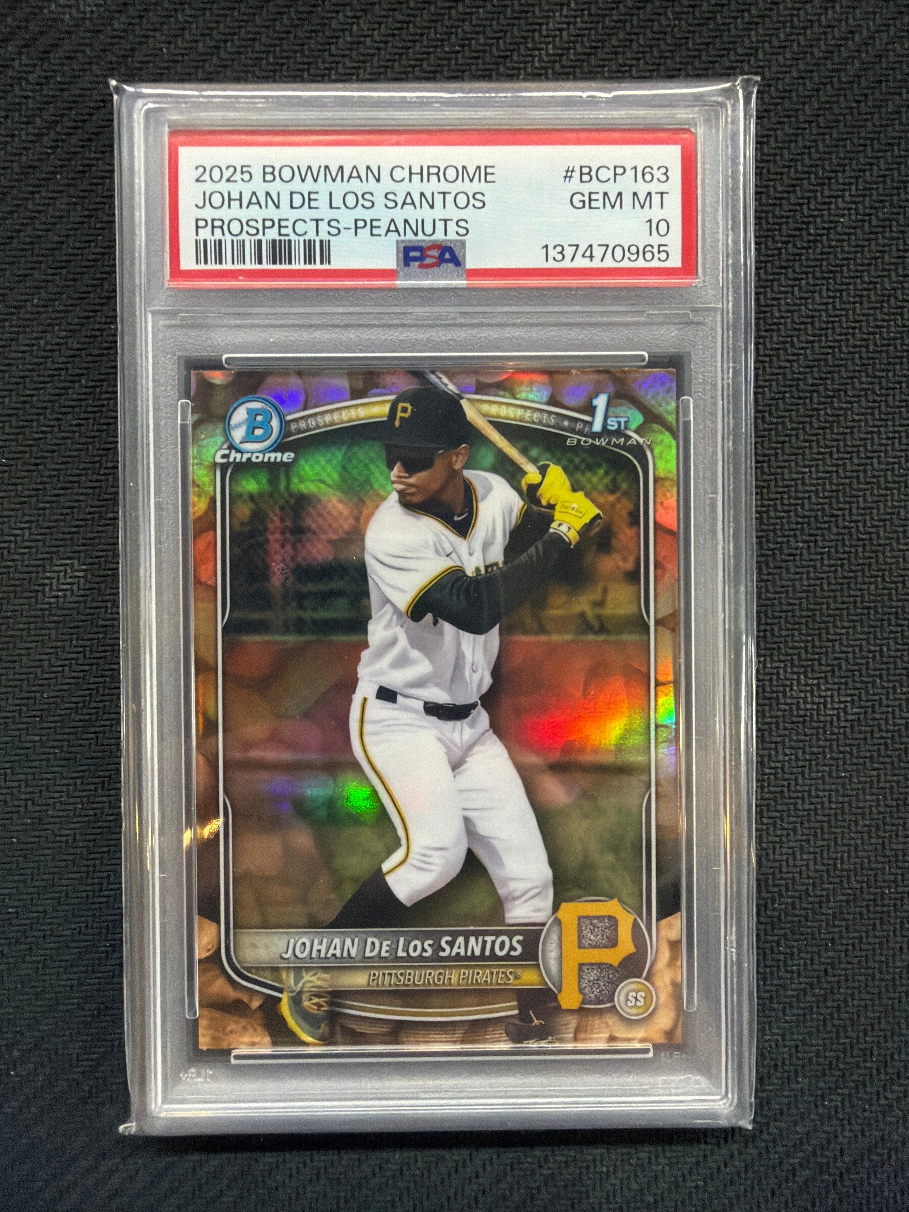 2025 Bowman Chrome Johan De Los Santos Peanuts PSA 10