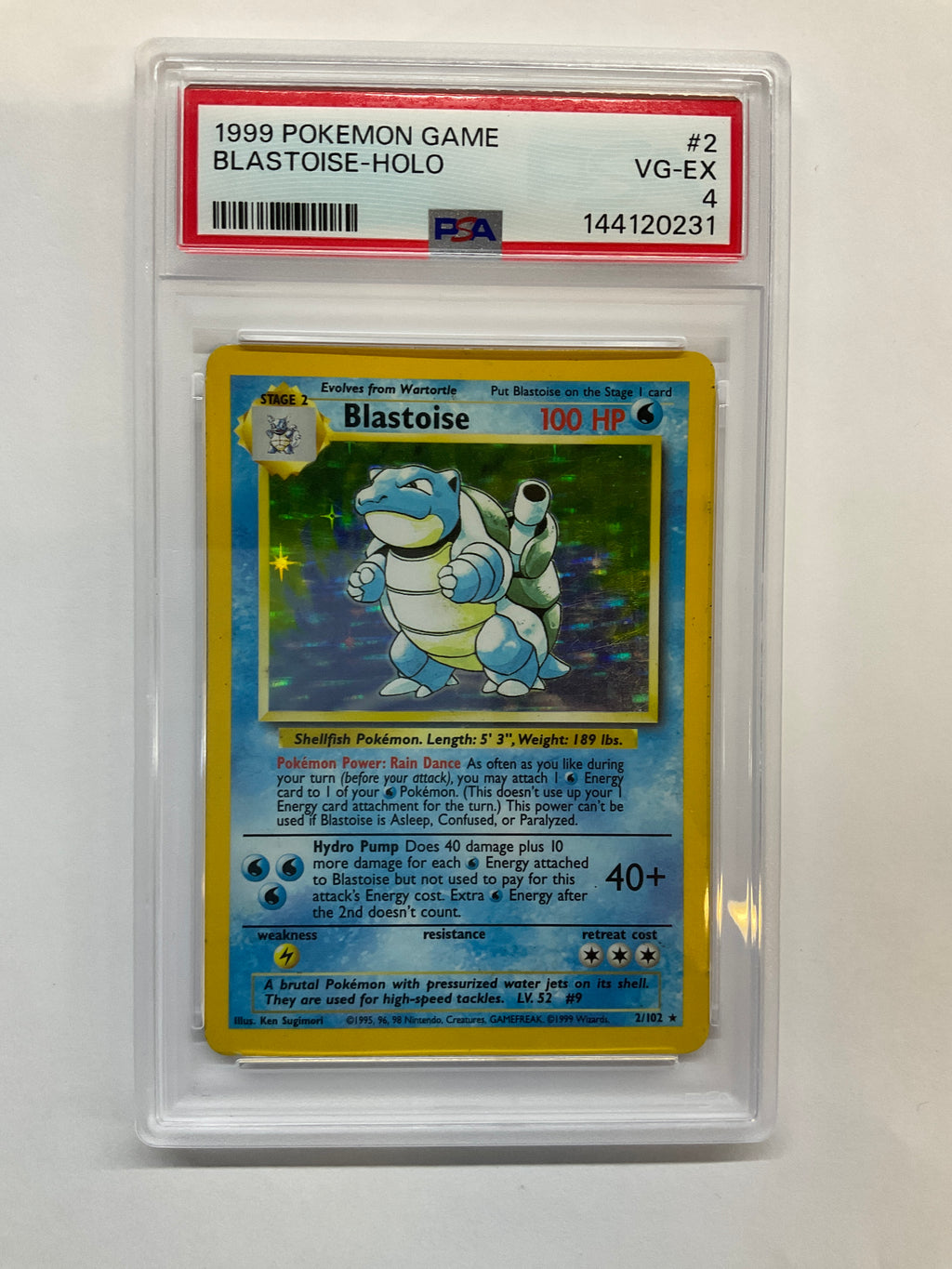 1999 Pokemon Game Blastoise Holo 2 PSA 4 231