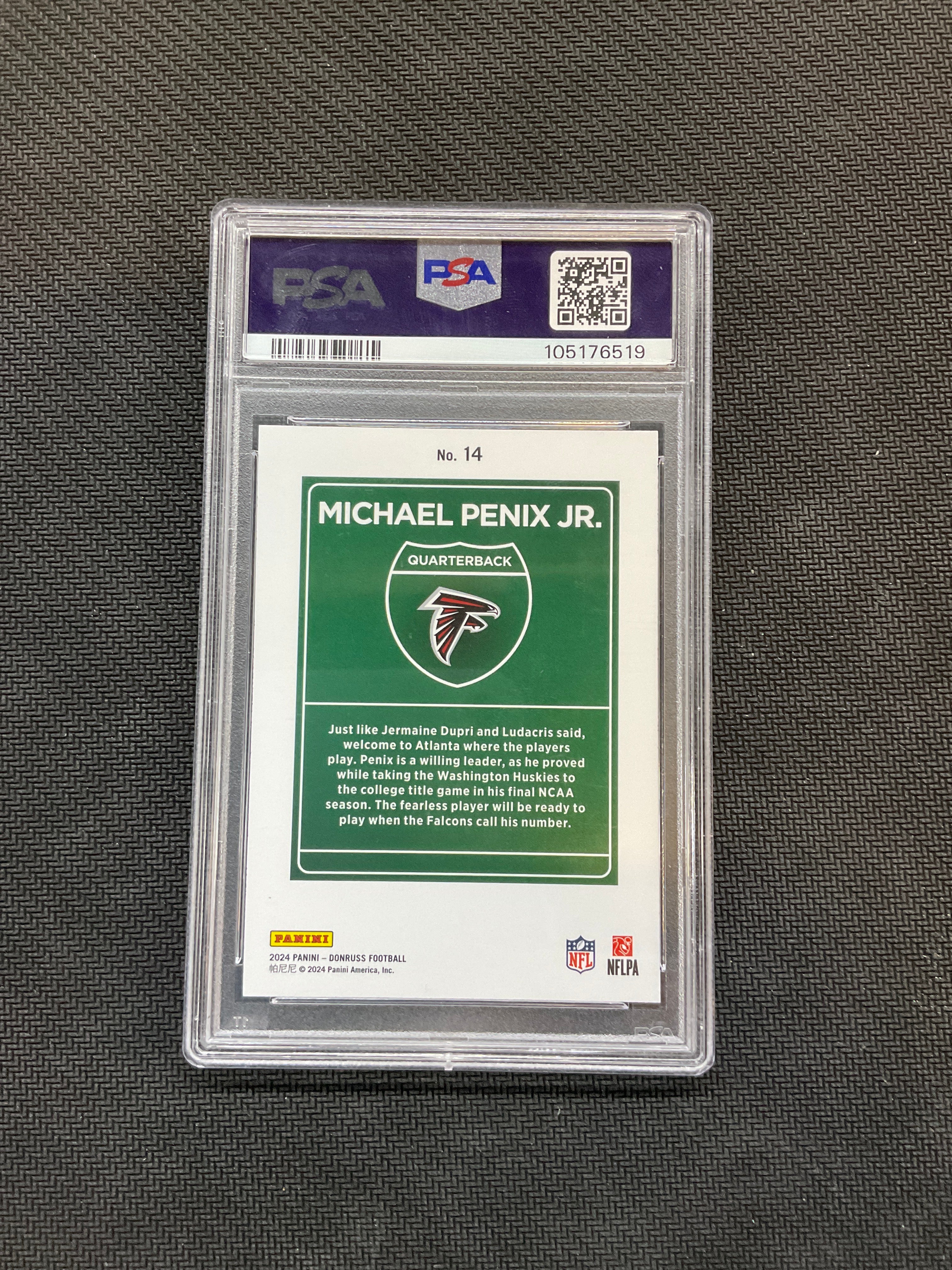 2024 Donruss Michael Penix Jr. Rookie Downtown! PSA 9 Falcons