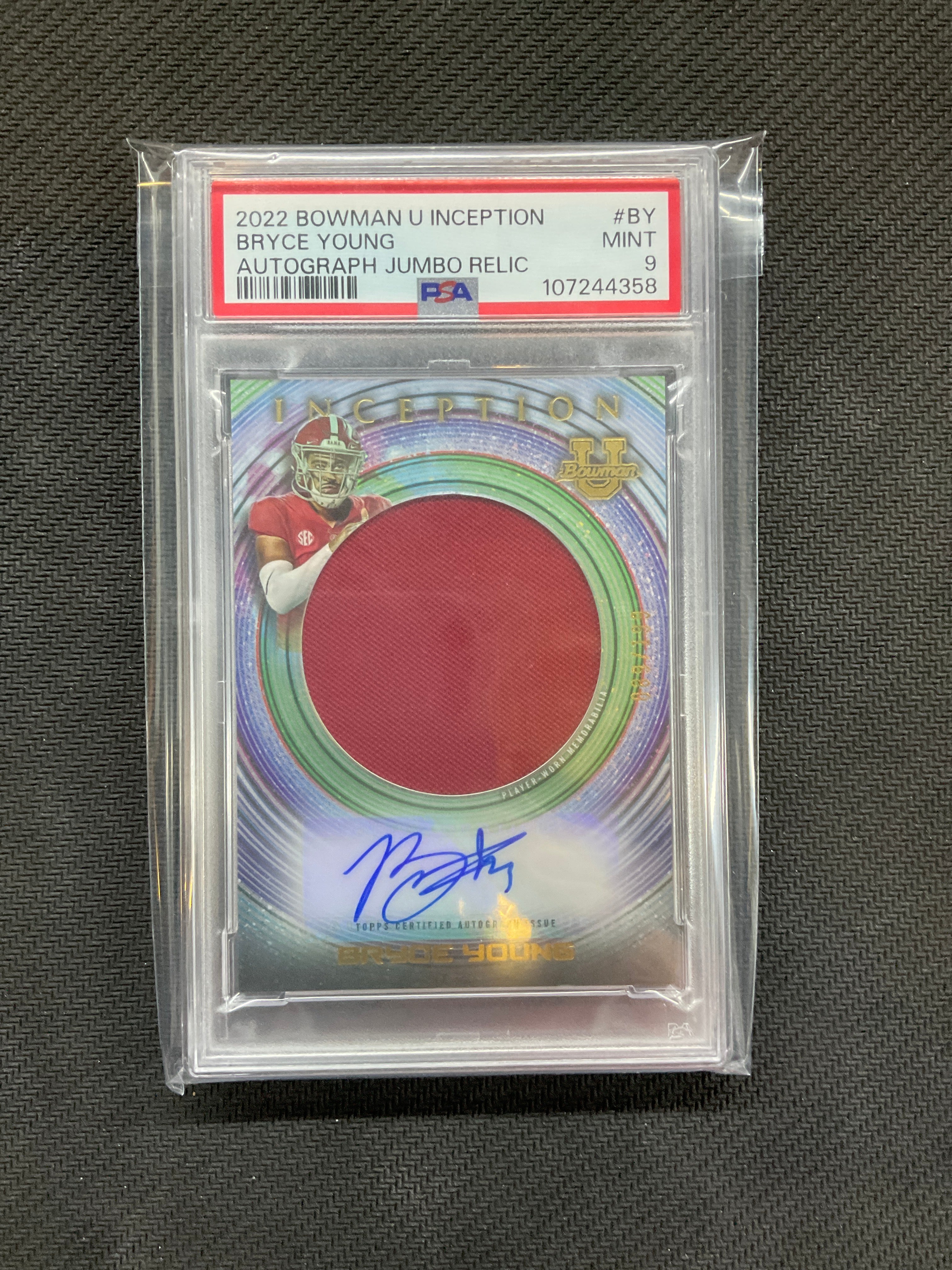 2022 Bowman U Inception Bryce Yound Auto Jumbo Relic PSA 9