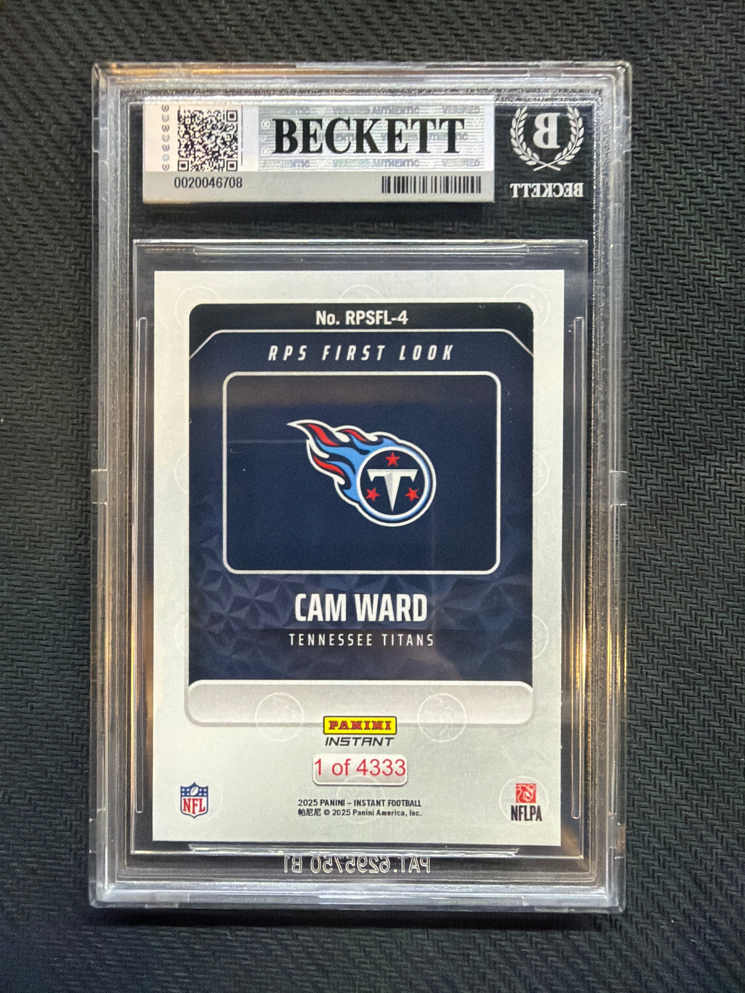 2025 Panini Instant Cam Ward Rookie BGS 9 Titans 708