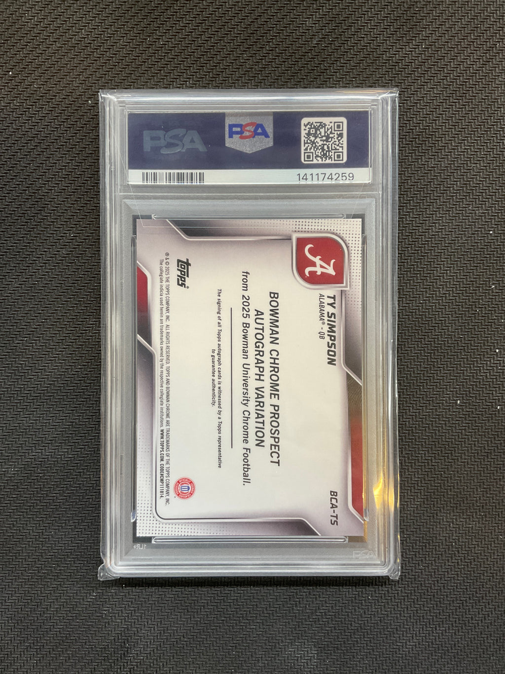 2025 Bowman U Chrome Ty Simpson Gold Auto /50 PSA 10