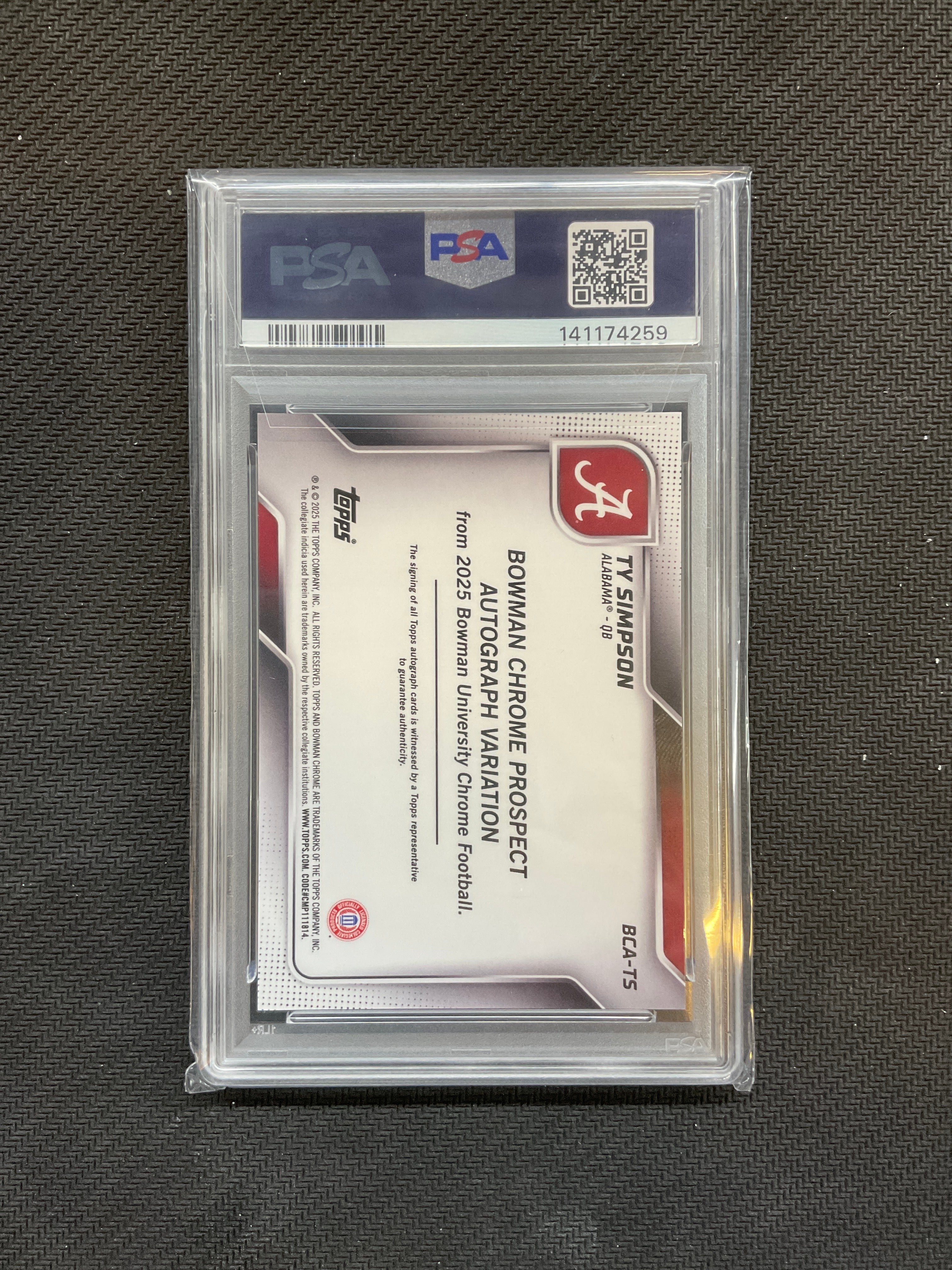 2025 Bowman U Chrome Ty Simpson Gold Auto /50 PSA 10