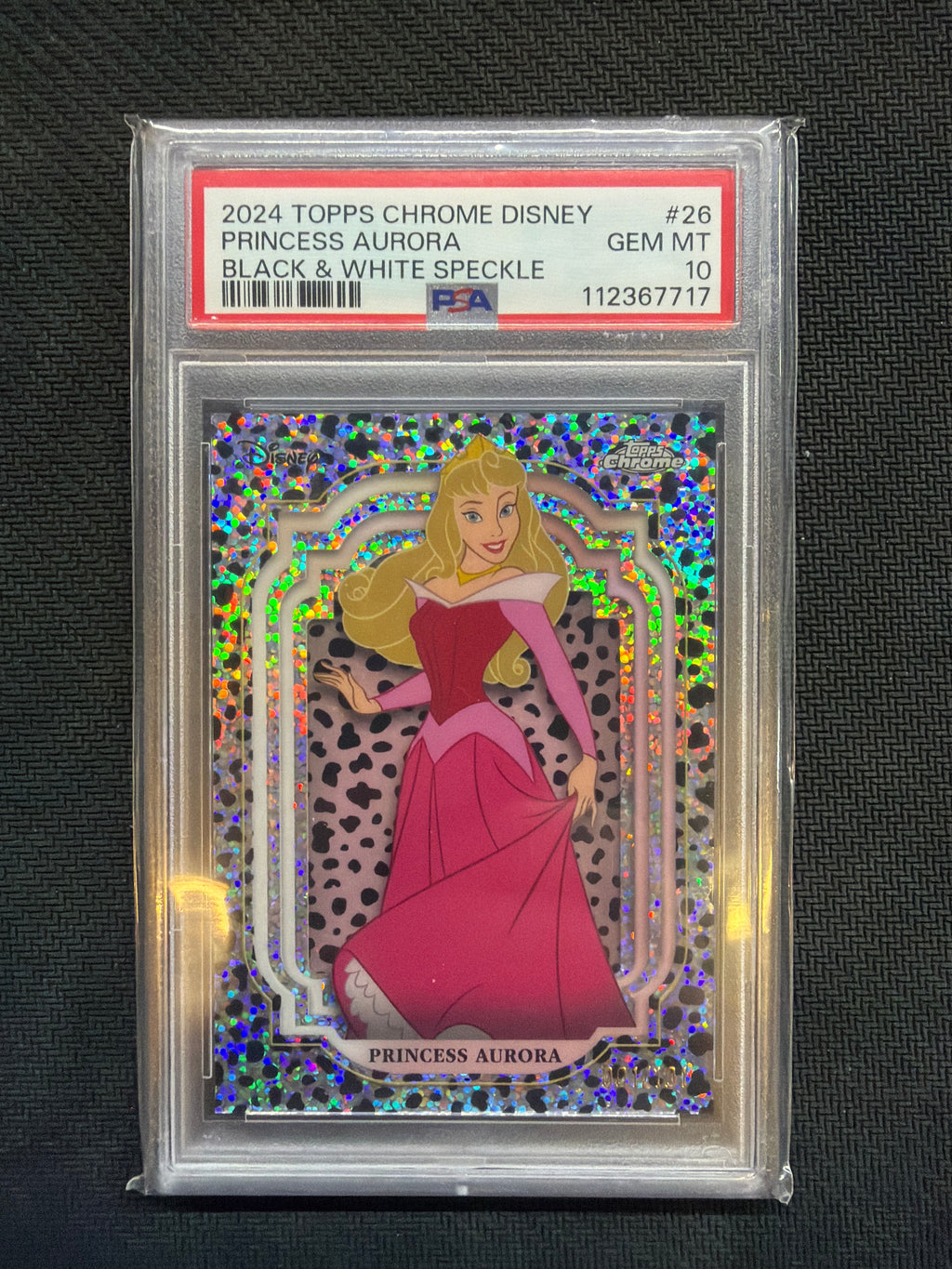 2024 Topps Chrome Disney Princess Aurora Black & White /101 PSA 10