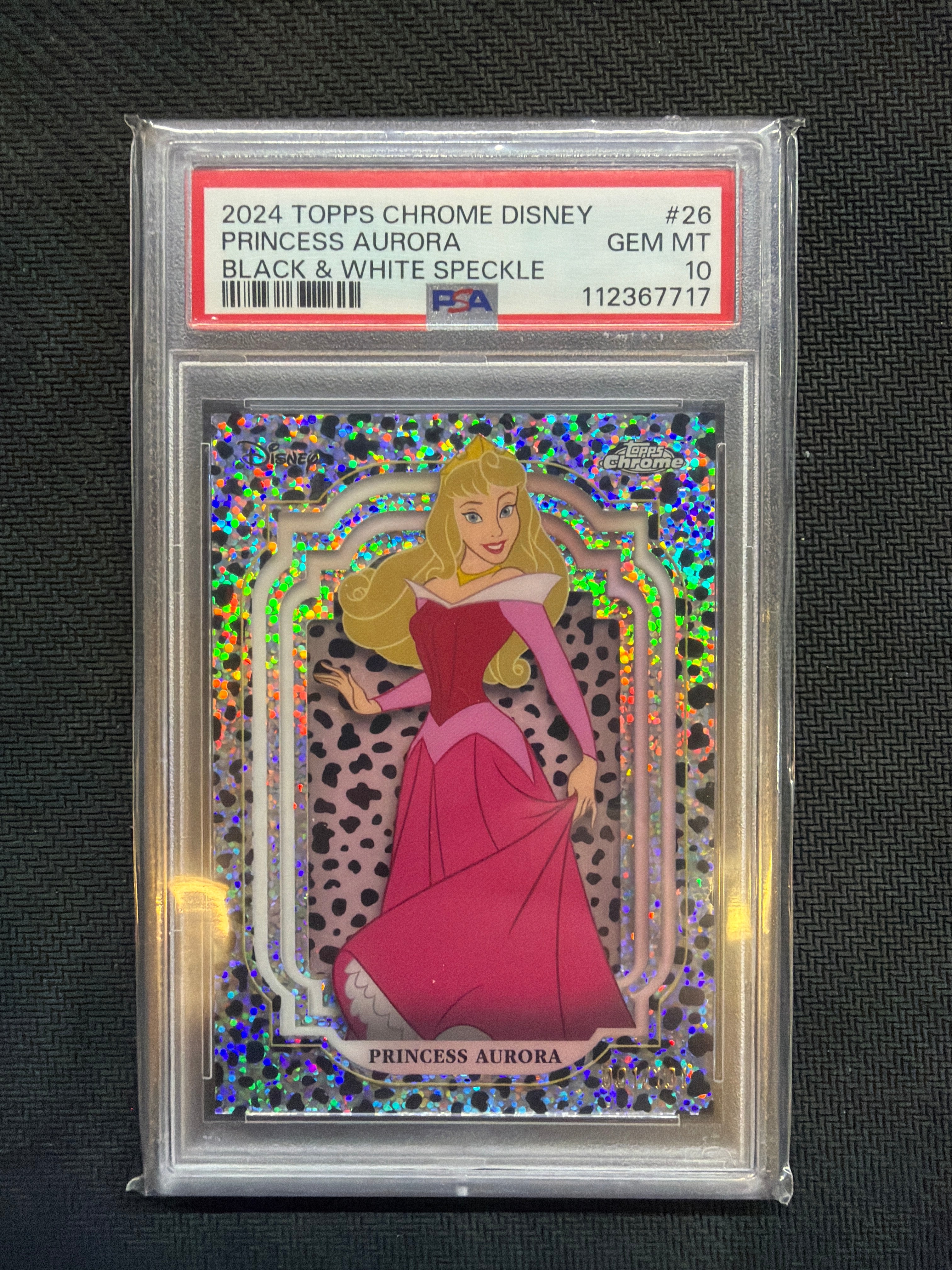 2024 Topps Chrome Disney Princess Aurora Black & White /101 PSA 10