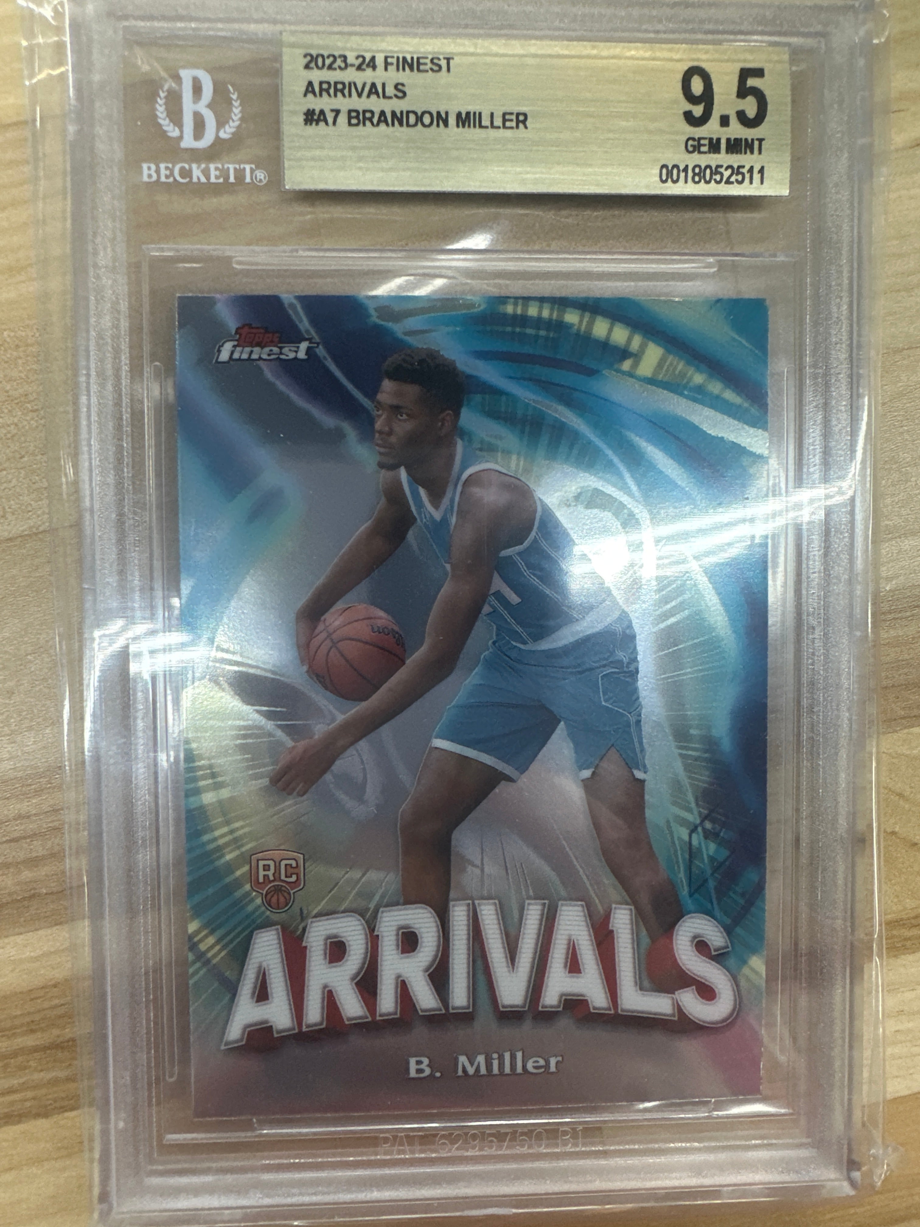 2023-24 Topps Finest Arrivals Brandon Miller BGS 9.5