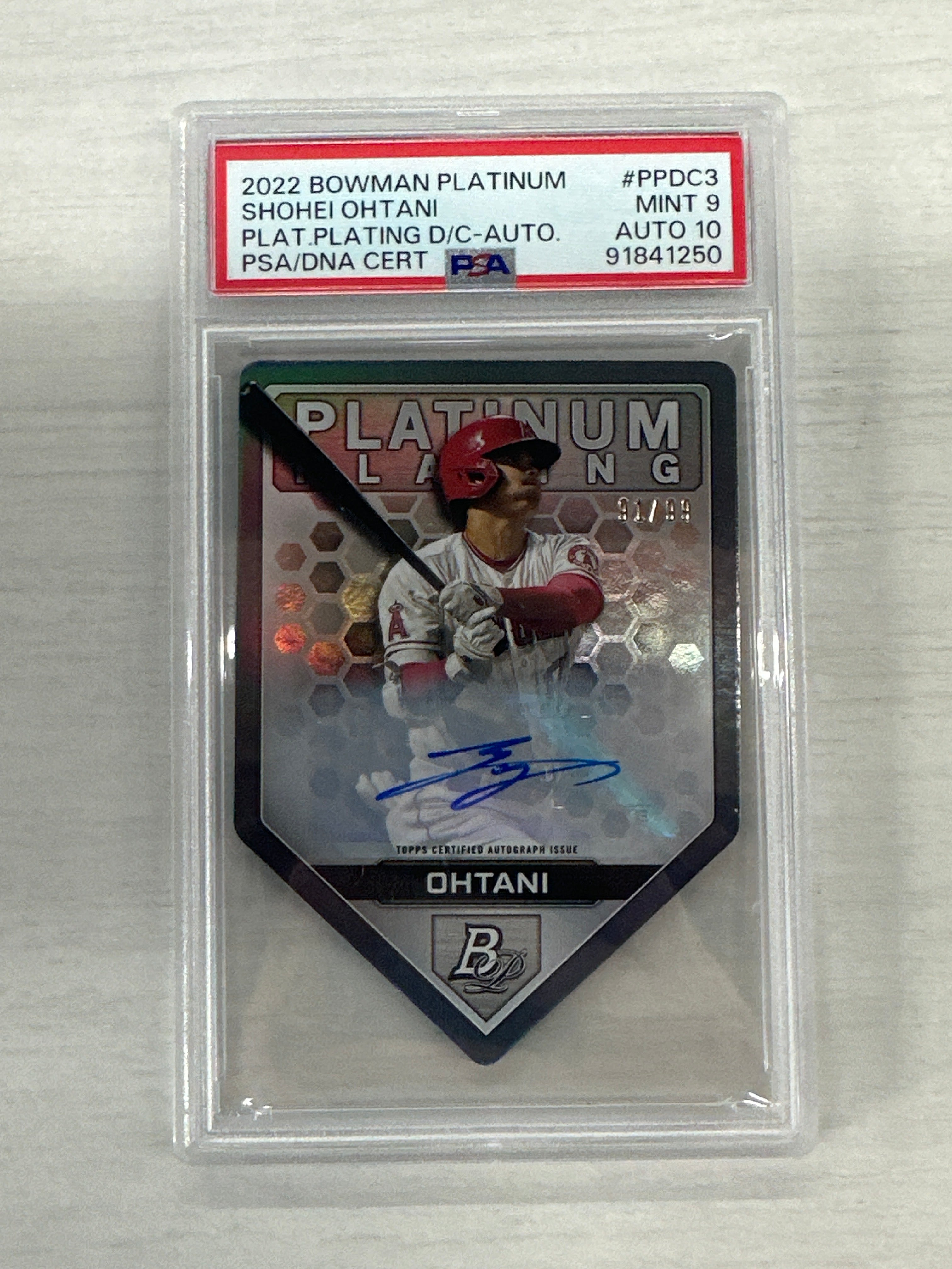 2022 Bowman Platinum Shohei Ohtani Platinum Auto /99 PSA 9 10
