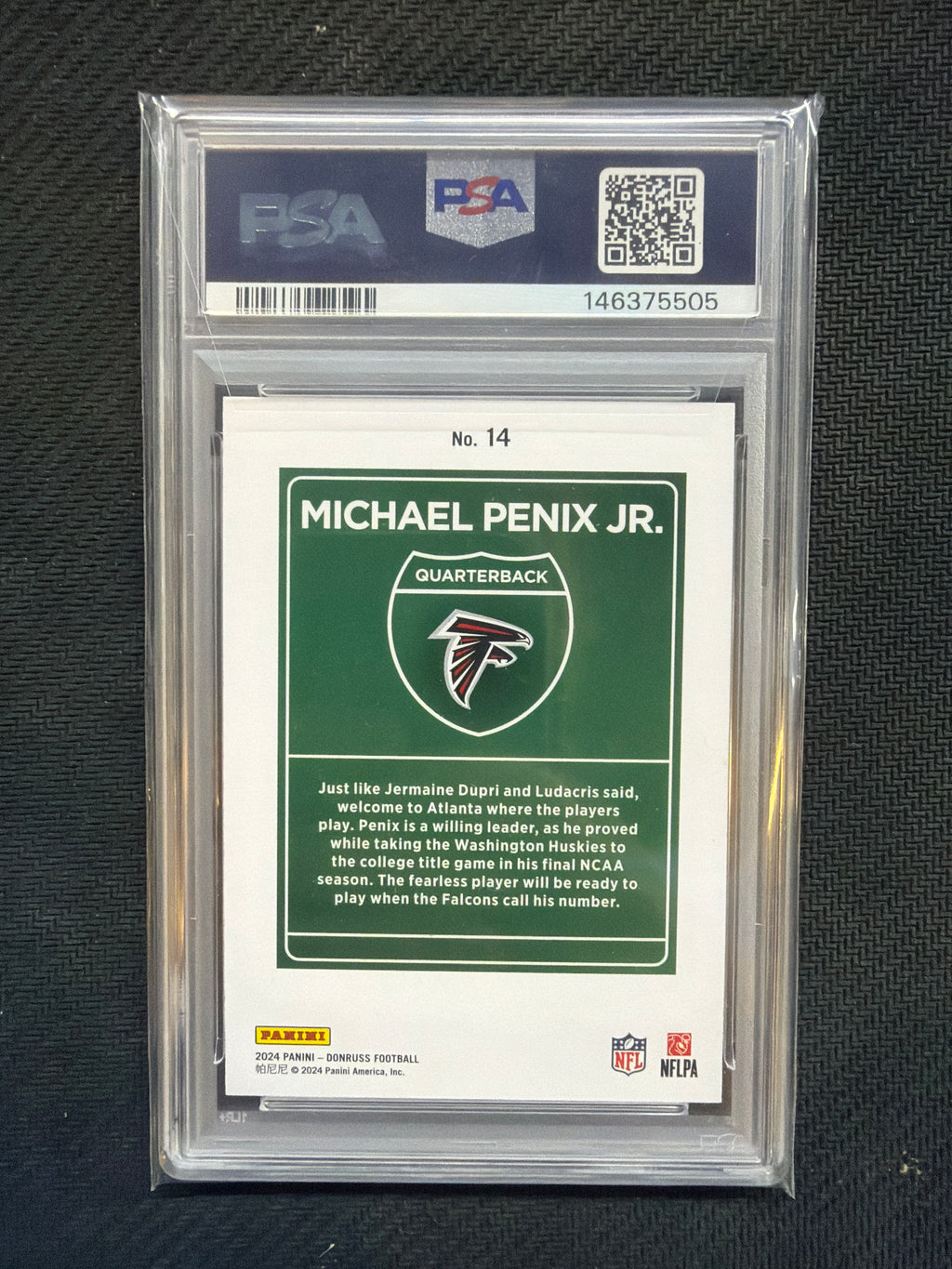 2024 Donruss Michael Penix Jr. Rookie Downtown! PSA 9 505