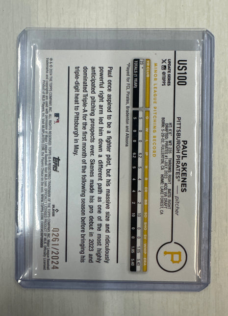 2024 Topps Update Series - Paul Skenes #US100 Gold White uniform /2024