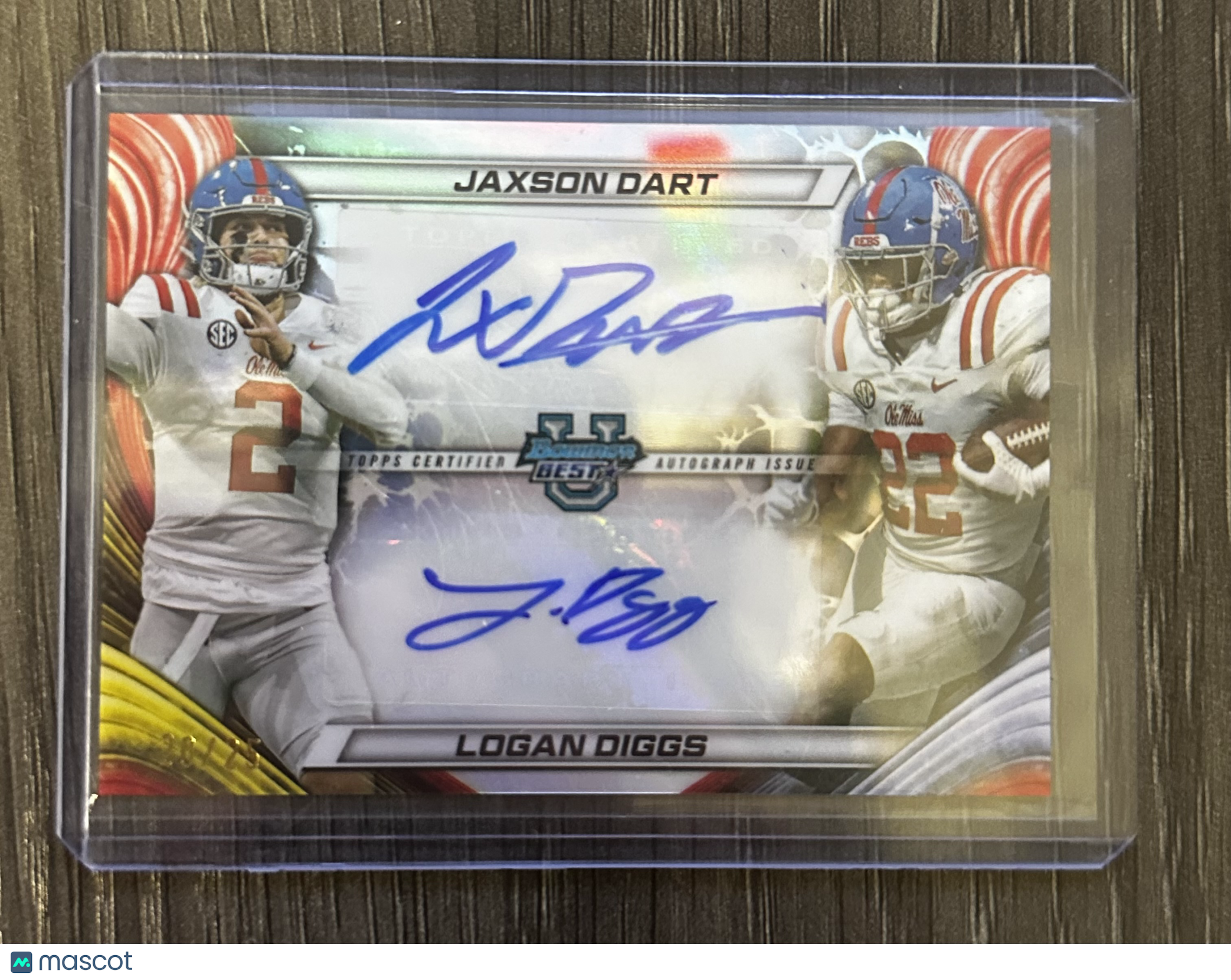 2024 Bowman Best Jaxson Dart Logan Diggs Dual Auto /25