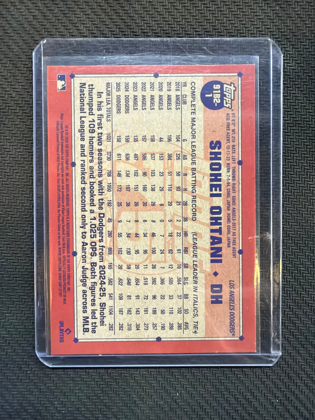 2026 Topps Shohei Ohtani All Star Game Dodgers