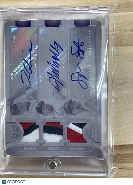 202 Topps Triple Threads Glavine/Smoltz/Strider Plate Patch Auto 1/1