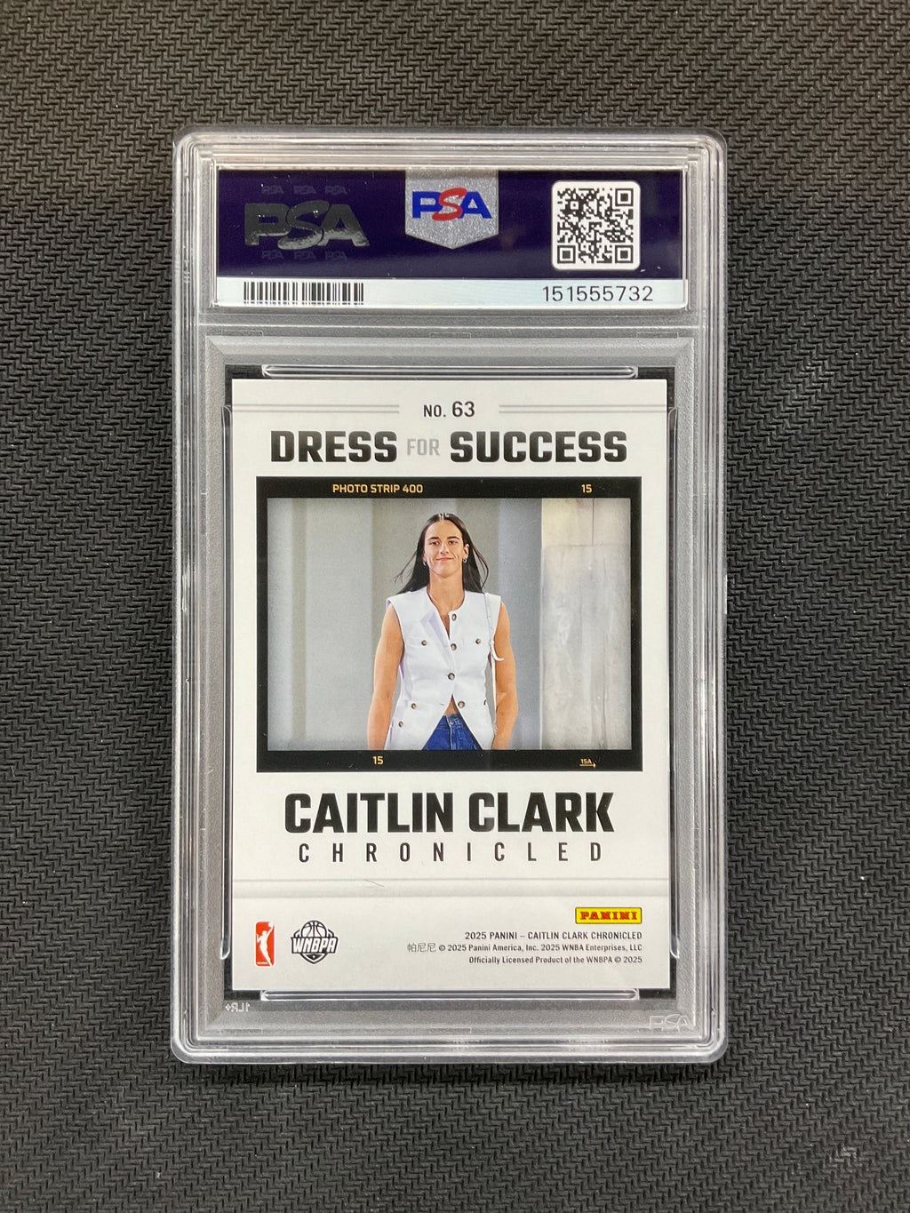 2025 Panini Caitlin Clark Chronicles Yellow Holo Dress For Success PSA 10