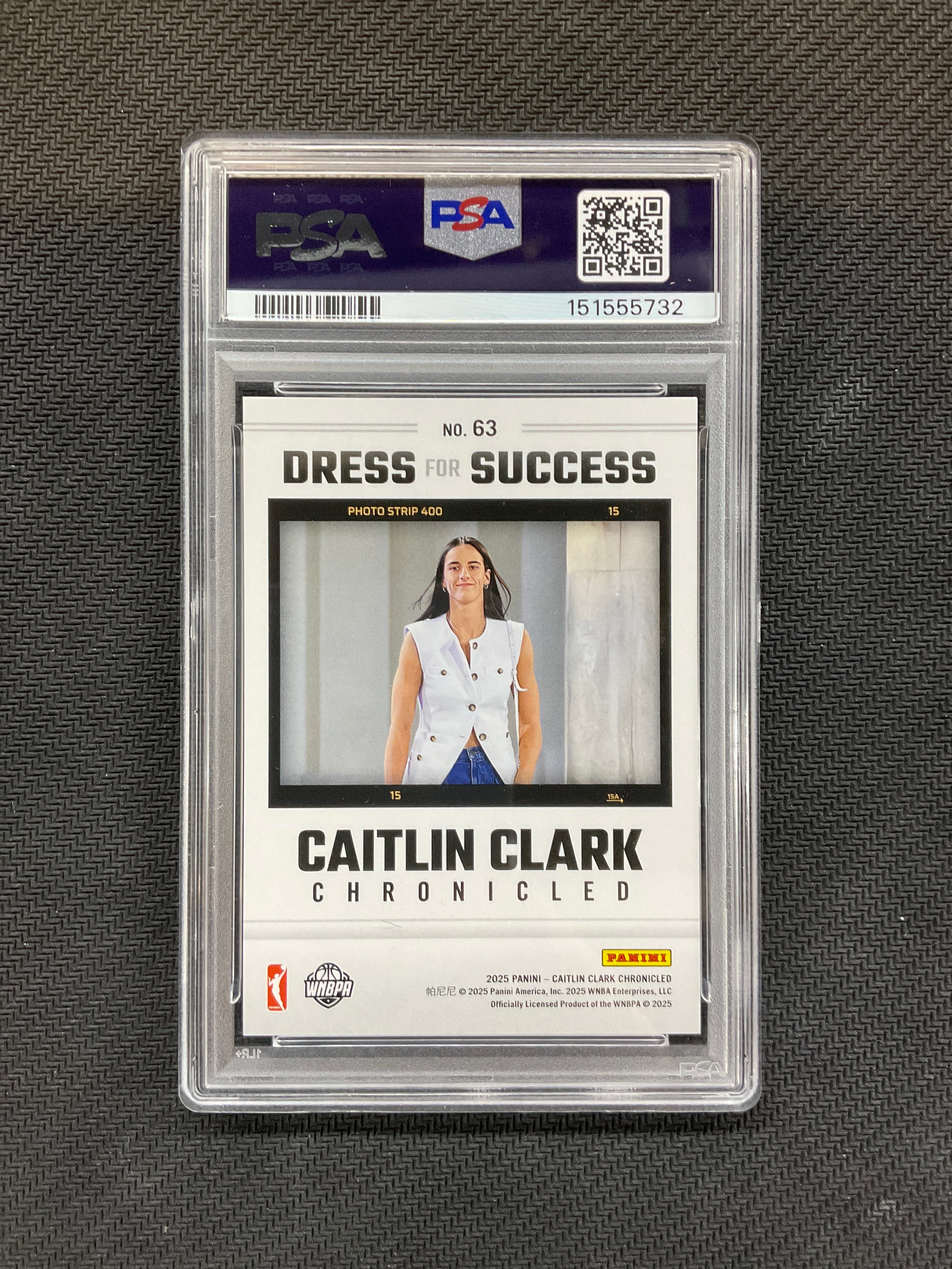 2025 Panini Caitlin Clark Chronicles Yellow Holo Dress For Success PSA 10