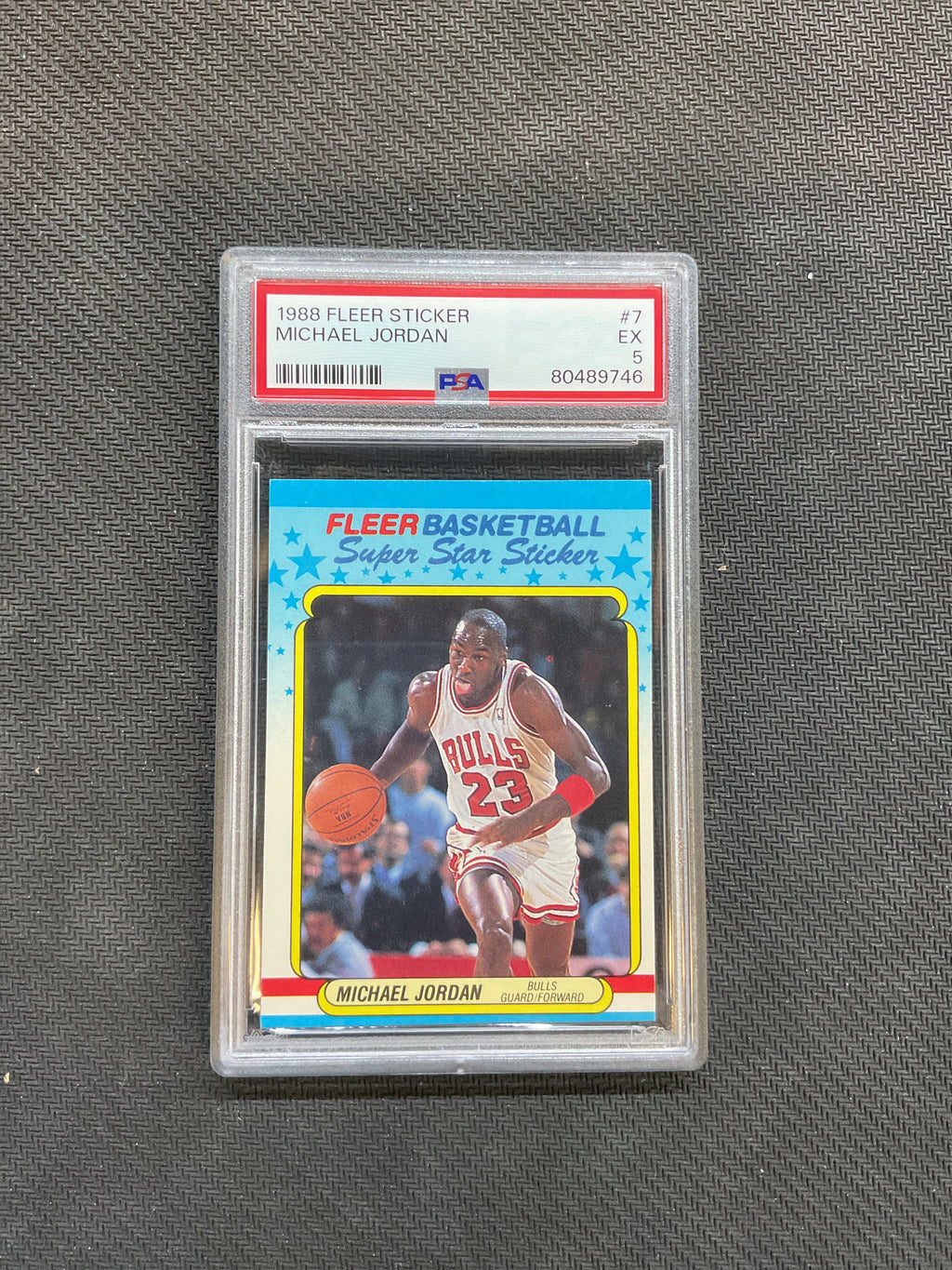 1988 Fleer Sticker Michael Jordan PSA 5 Bulls