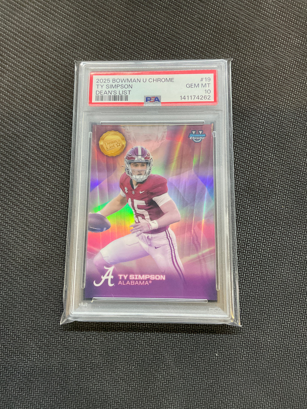 2025 Bowman U Chrome Ty Simpson Dean's List PSA 10 Case Hit Alabama 262