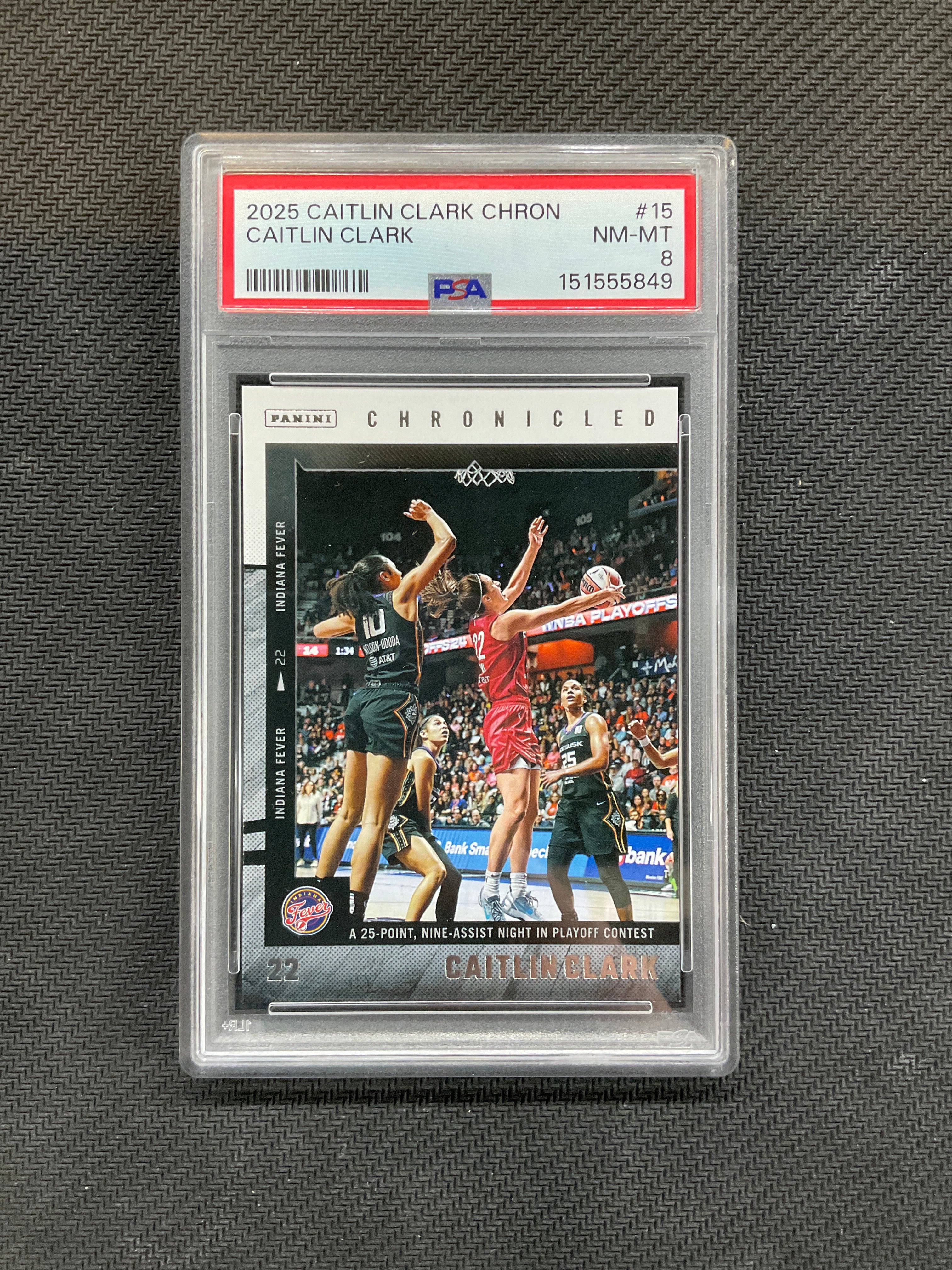 2025 Panini Caitlin Clark Chronicles #15 Playoff Contest PSA 8 849