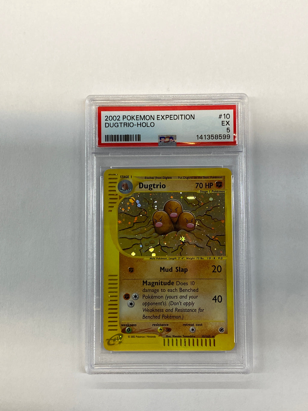 2002 Pokemon Expedition Dugtrio 10 Holo PSA 5